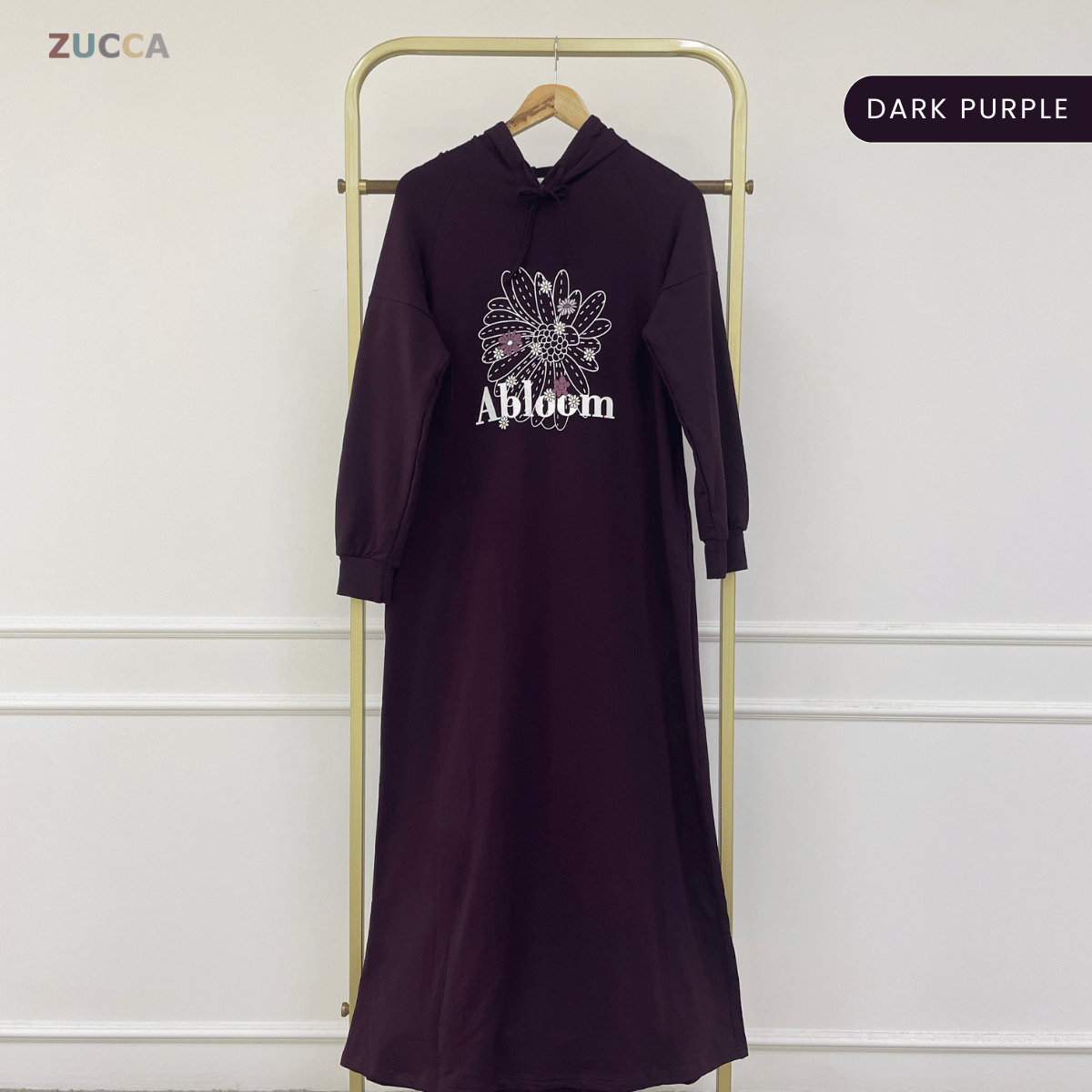 ZUCCA AMEENA FLORAL CASUAL HOODIE DRESS-MA224