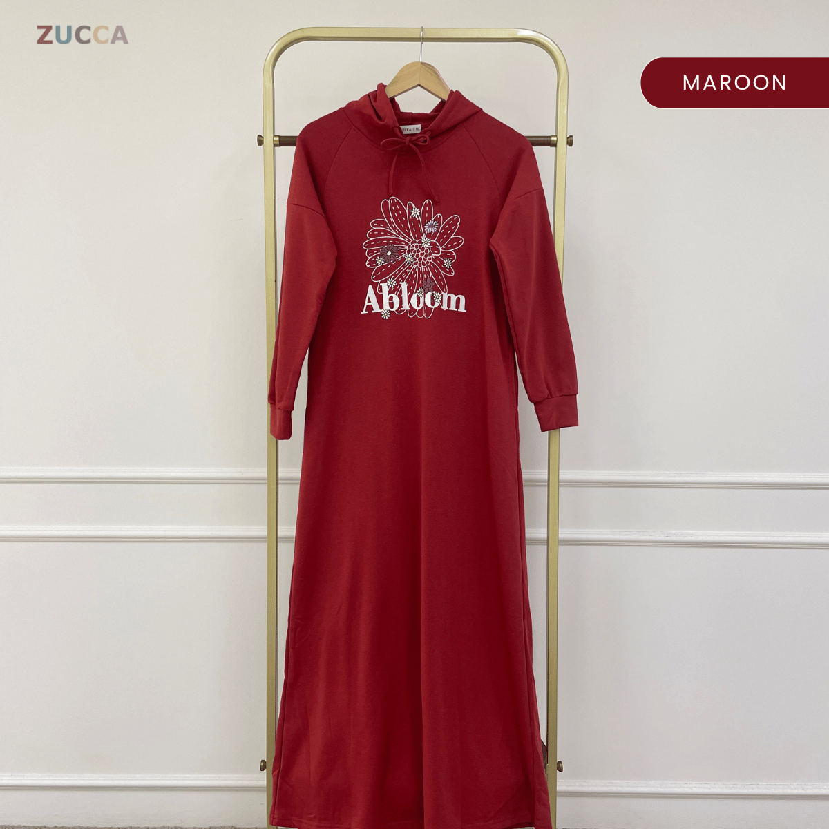 ZUCCA AMEENA FLORAL CASUAL HOODIE DRESS-MA224