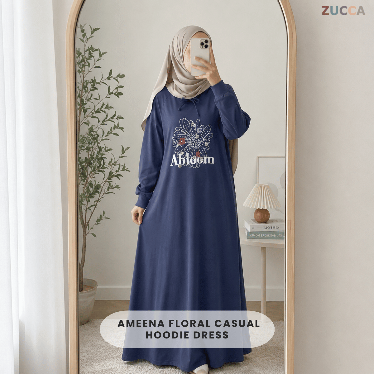 ZUCCA AMEENA FLORAL CASUAL HOODIE DRESS-MA224