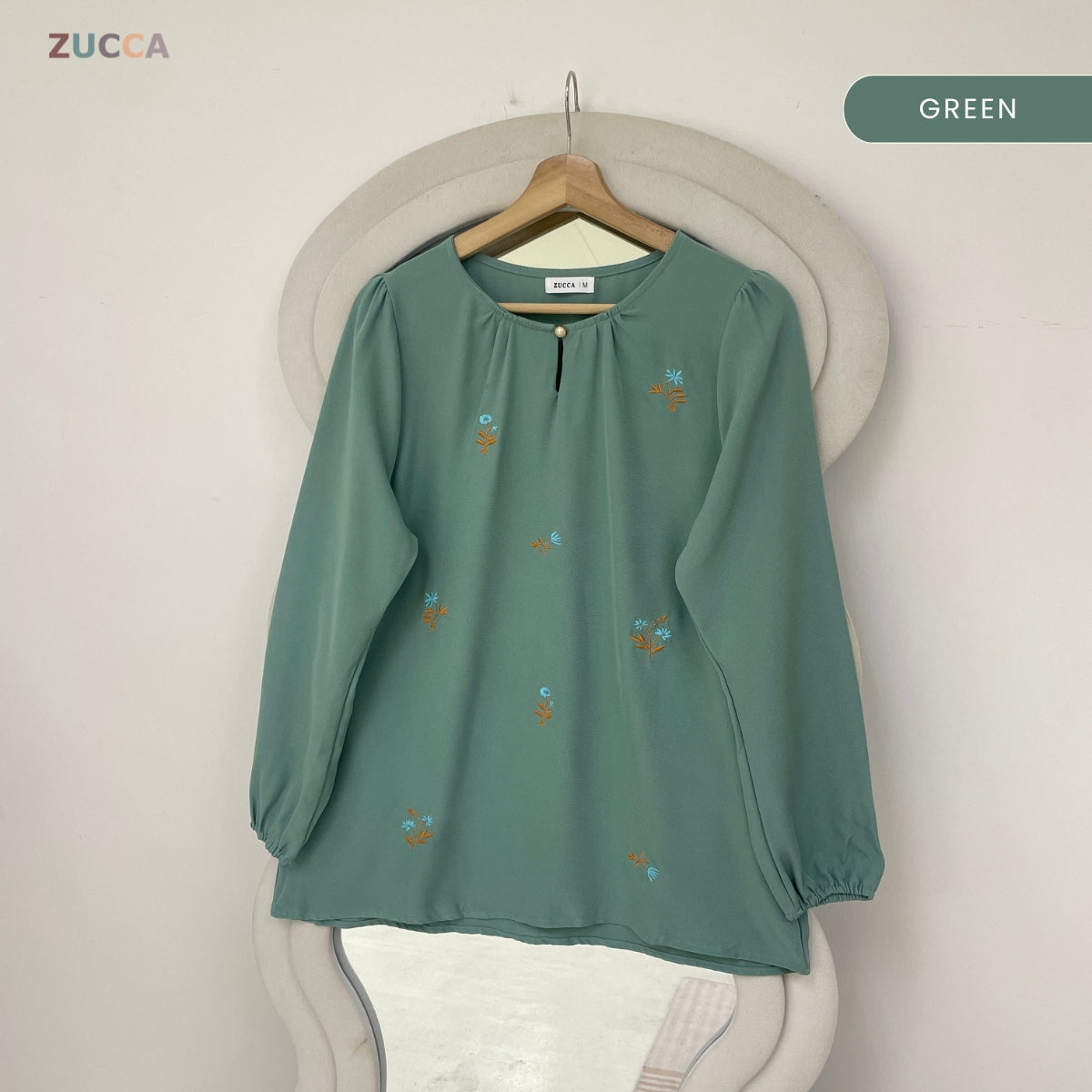 ZUCCA ADELIA WOMEN KASUAL BLOUSE FLORAL LONG SLEEVE - MA225