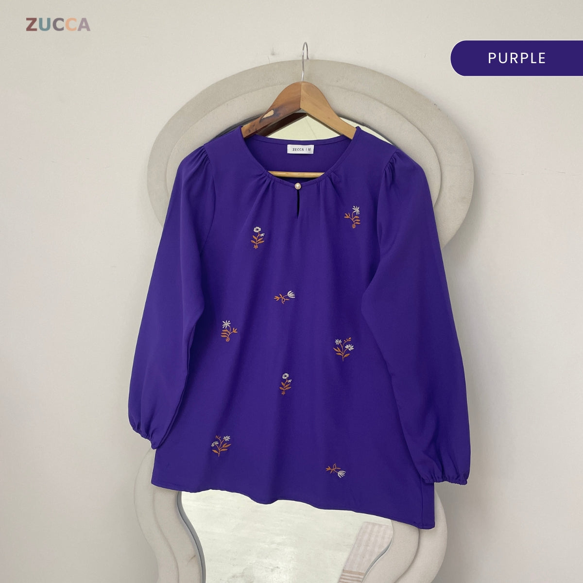 ZUCCA ADELIA WOMEN KASUAL BLOUSE FLORAL LONG SLEEVE - MA225