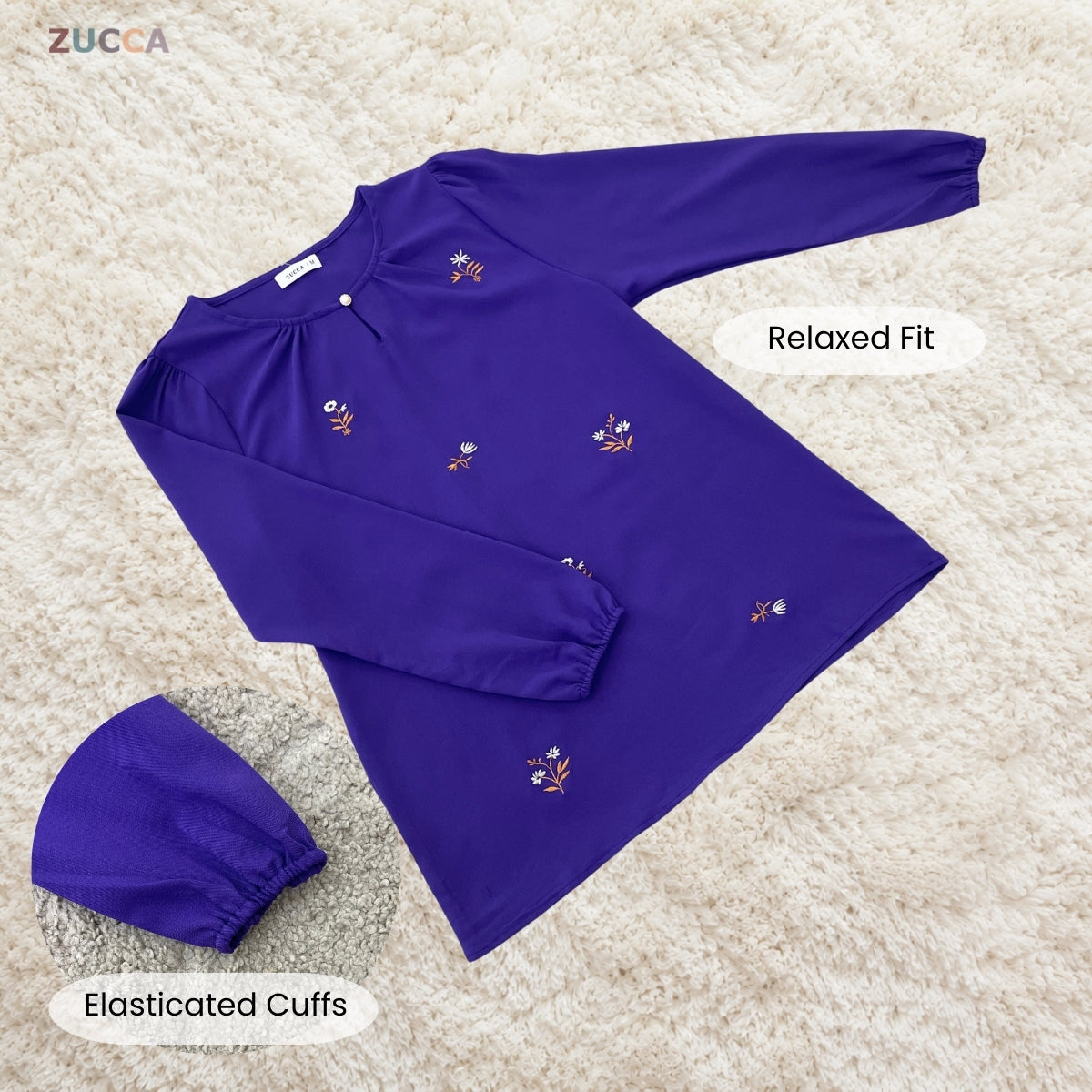 ZUCCA ADELIA WOMEN KASUAL BLOUSE FLORAL LONG SLEEVE - MA225