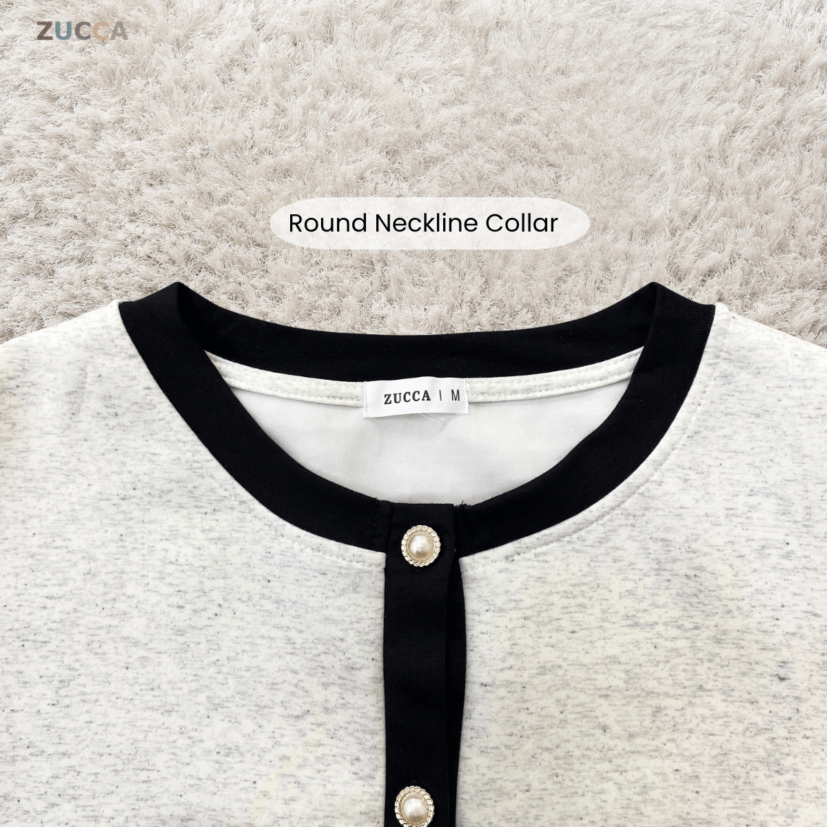 ZUCCA MARTHA CONTRAST TRIM CARDIGAN SKIRT SET-MA227