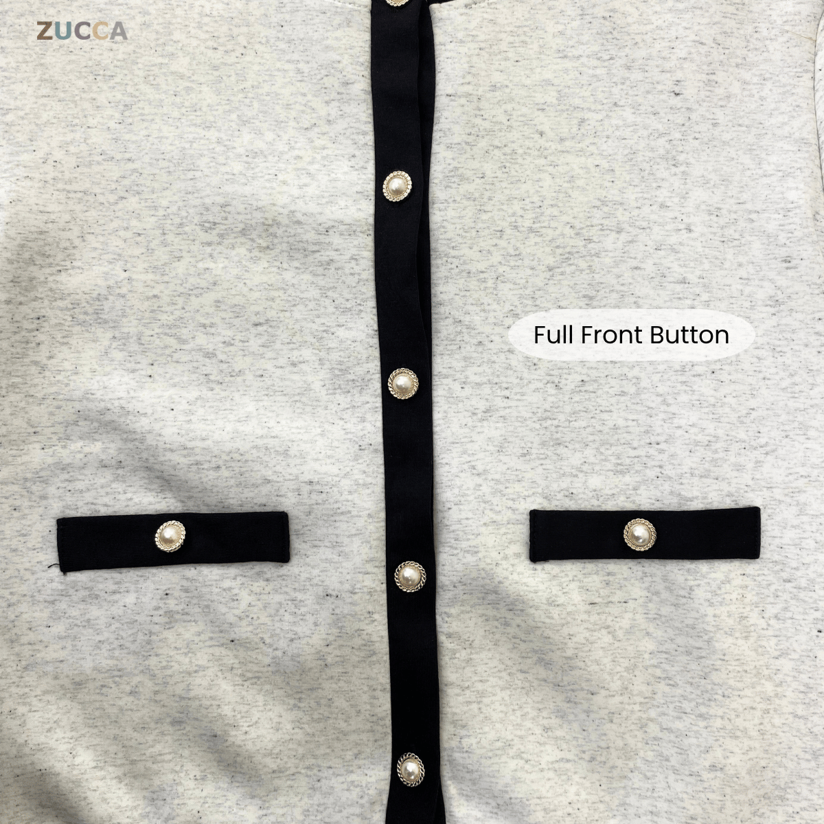 ZUCCA MARTHA CONTRAST TRIM CARDIGAN SKIRT SET-MA227