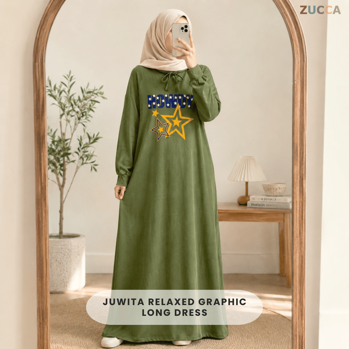 ZUCCA JUWITA RELAXED GRAPHIC LONG DRESS -MA230
