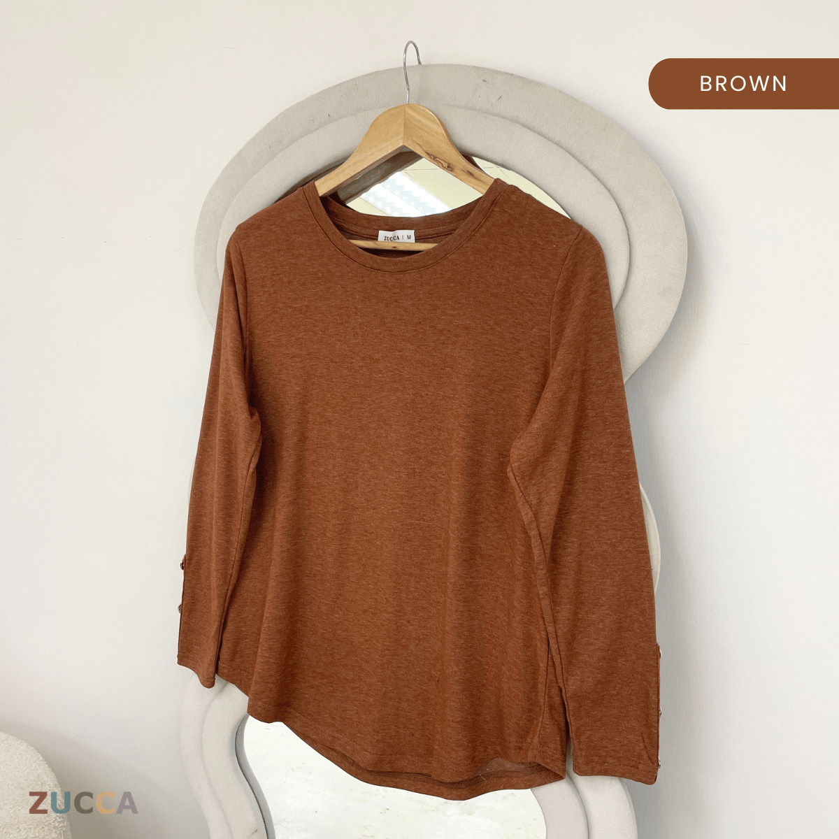 ZUCCA NAWARA RELAXED BUTTON CUFF BLOUSE-MA233