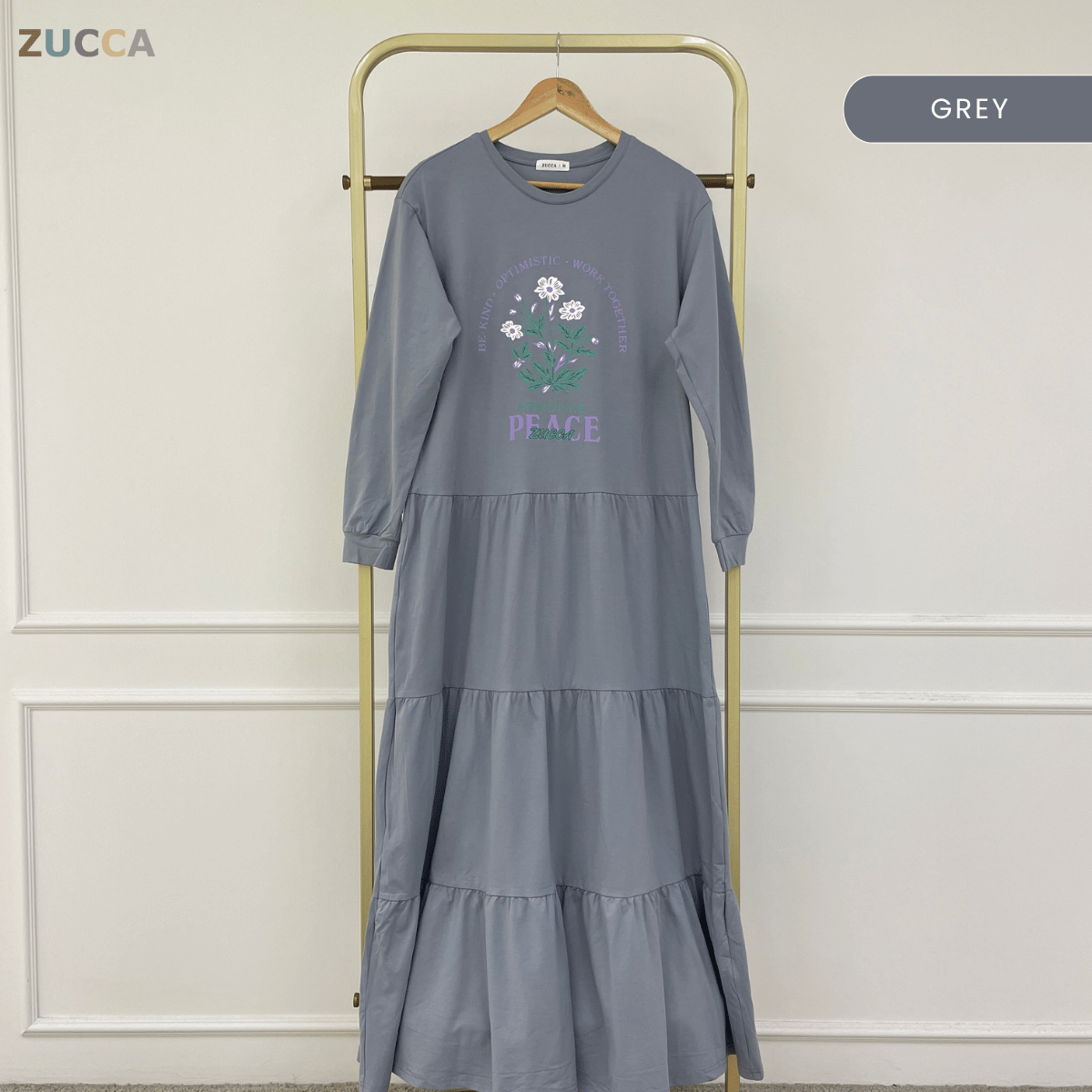 ZUCCA MAHEERA FLORAL GRAPHIC TIERED MAXI DRESS-MA234