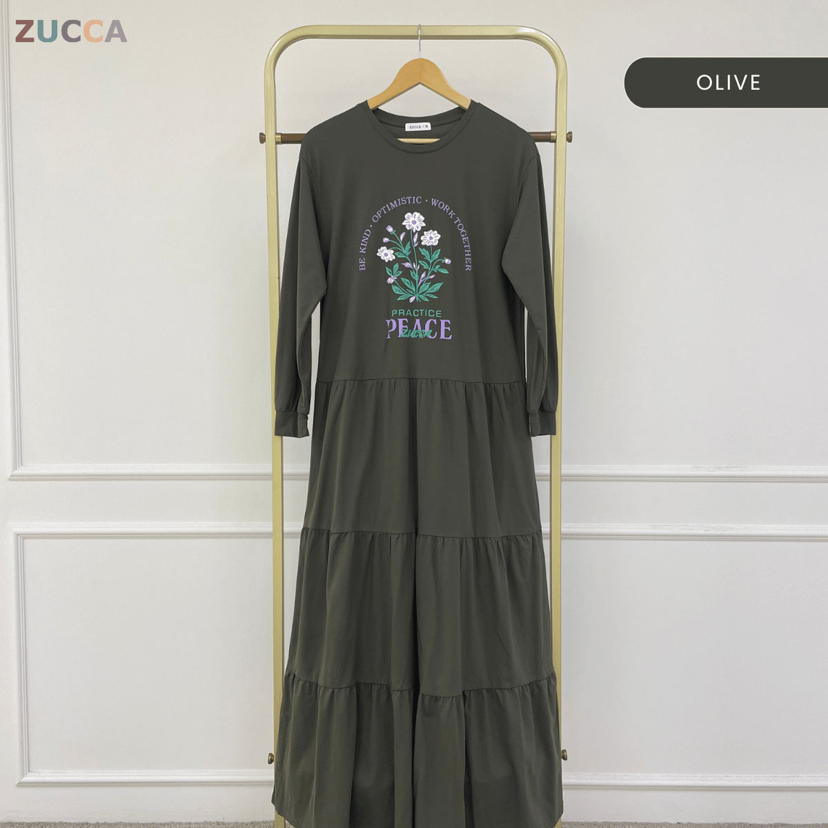 ZUCCA MAHEERA FLORAL GRAPHIC TIERED MAXI DRESS-MA234