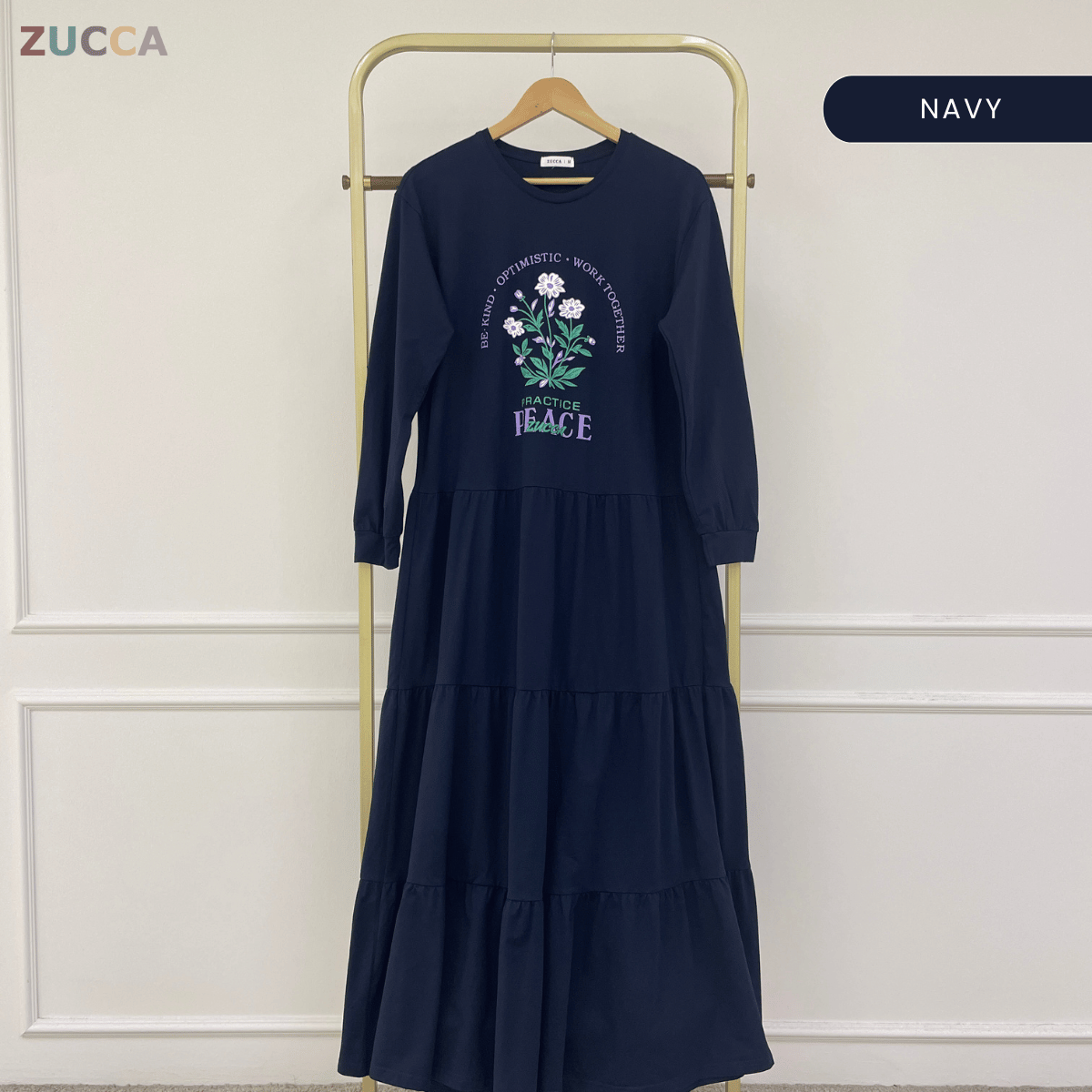 ZUCCA MAHEERA FLORAL GRAPHIC TIERED MAXI DRESS-MA234