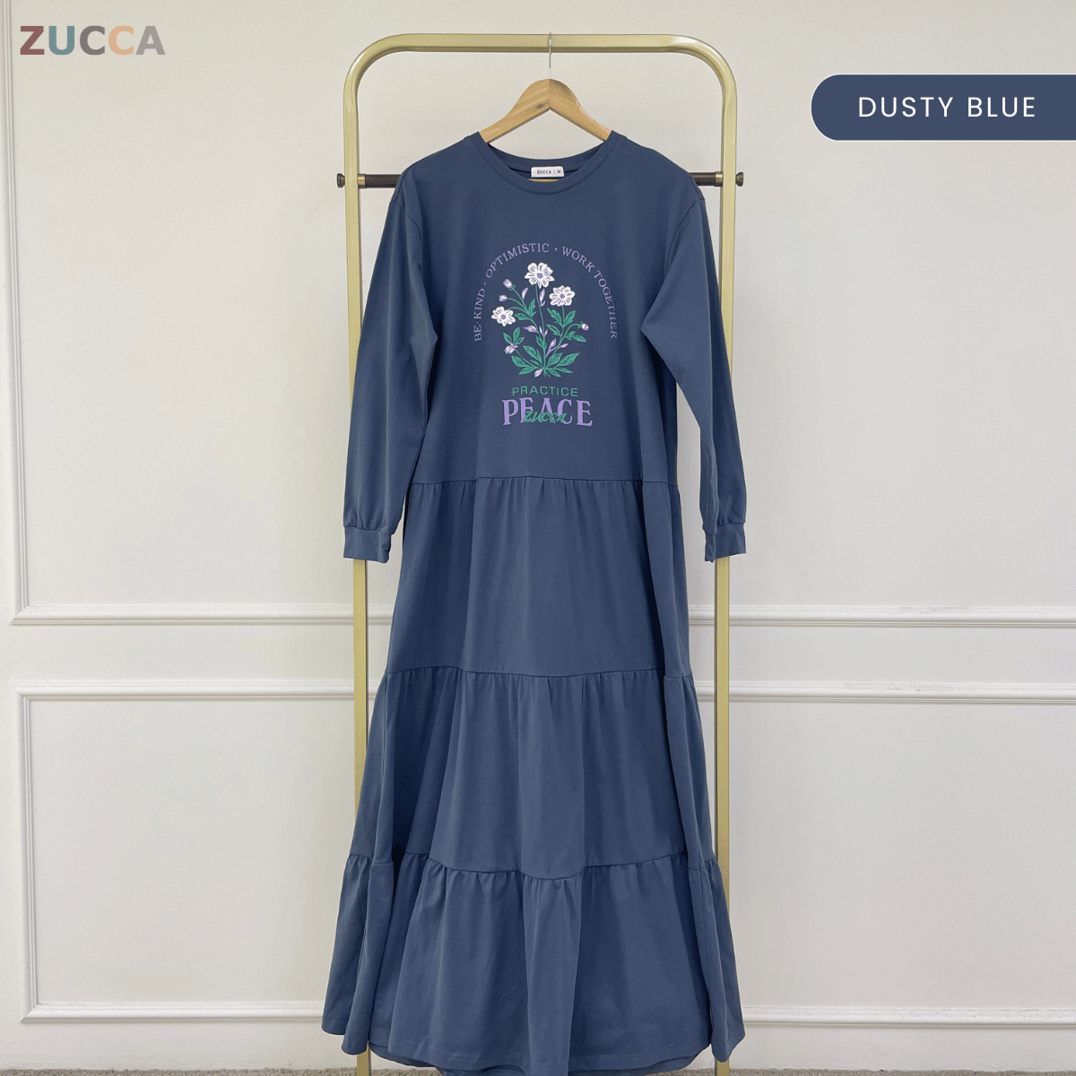 ZUCCA MAHEERA FLORAL GRAPHIC TIERED MAXI DRESS-MA234