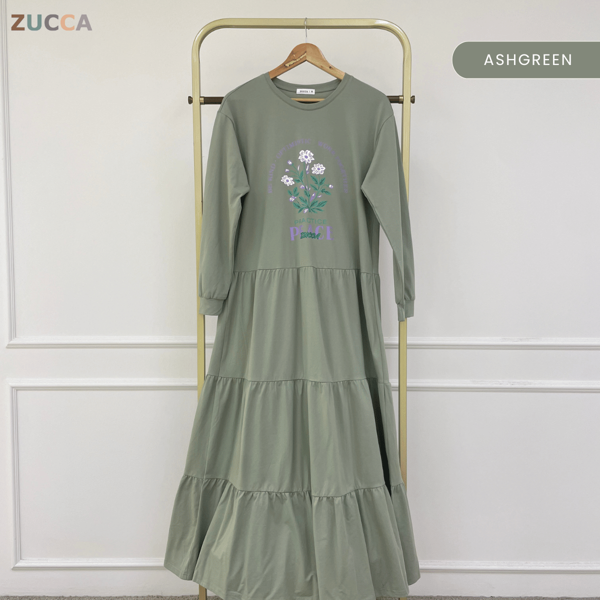 ZUCCA MAHEERA FLORAL GRAPHIC TIERED MAXI DRESS-MA234