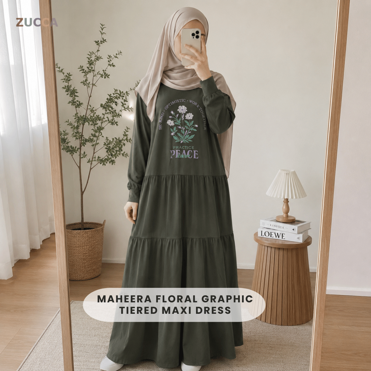 ZUCCA MAHEERA FLORAL GRAPHIC TIERED MAXI DRESS-MA234