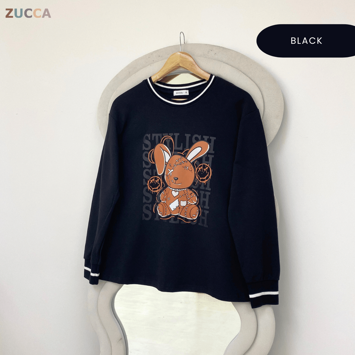 ZUCCA FARAHIN COMFY LONG SLEEVE SWEATSHIRT-MA235