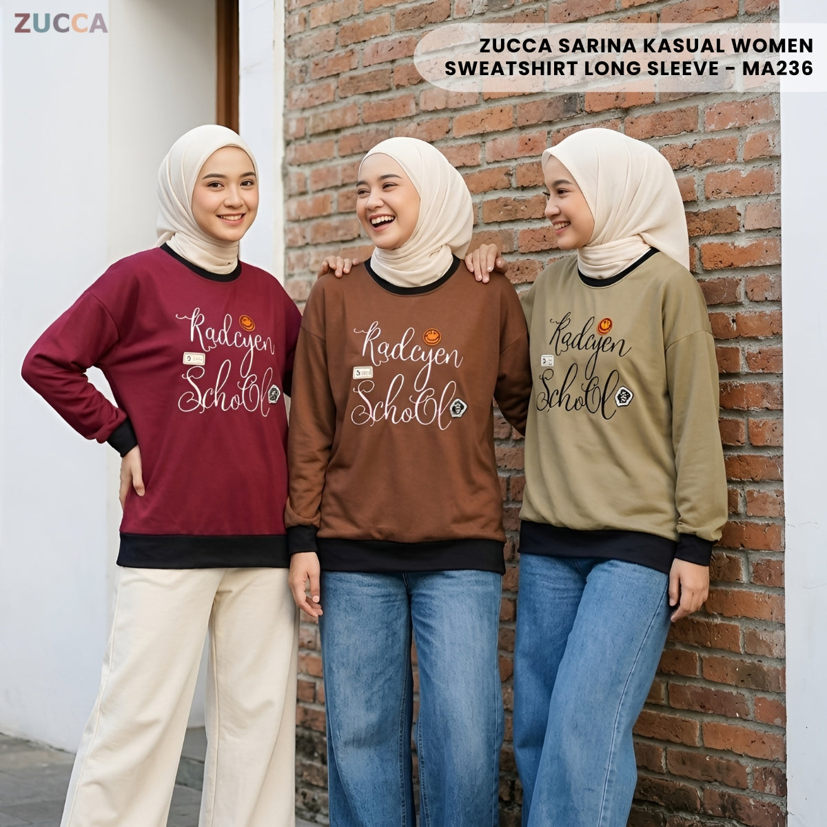 ZUCCA SARINA KASUAL WOMEN SWEATSHIRT LONG SLEEVE - MA236