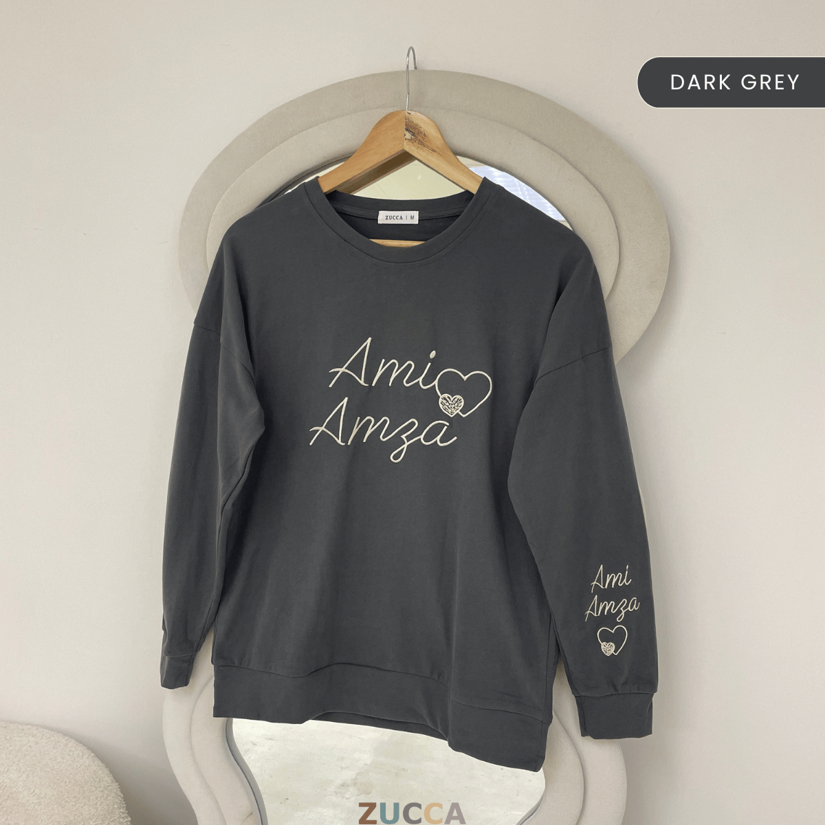 ZUCCA ATIRA LOVE EMBROIDERY LONG SLEEVE TOP- MA237