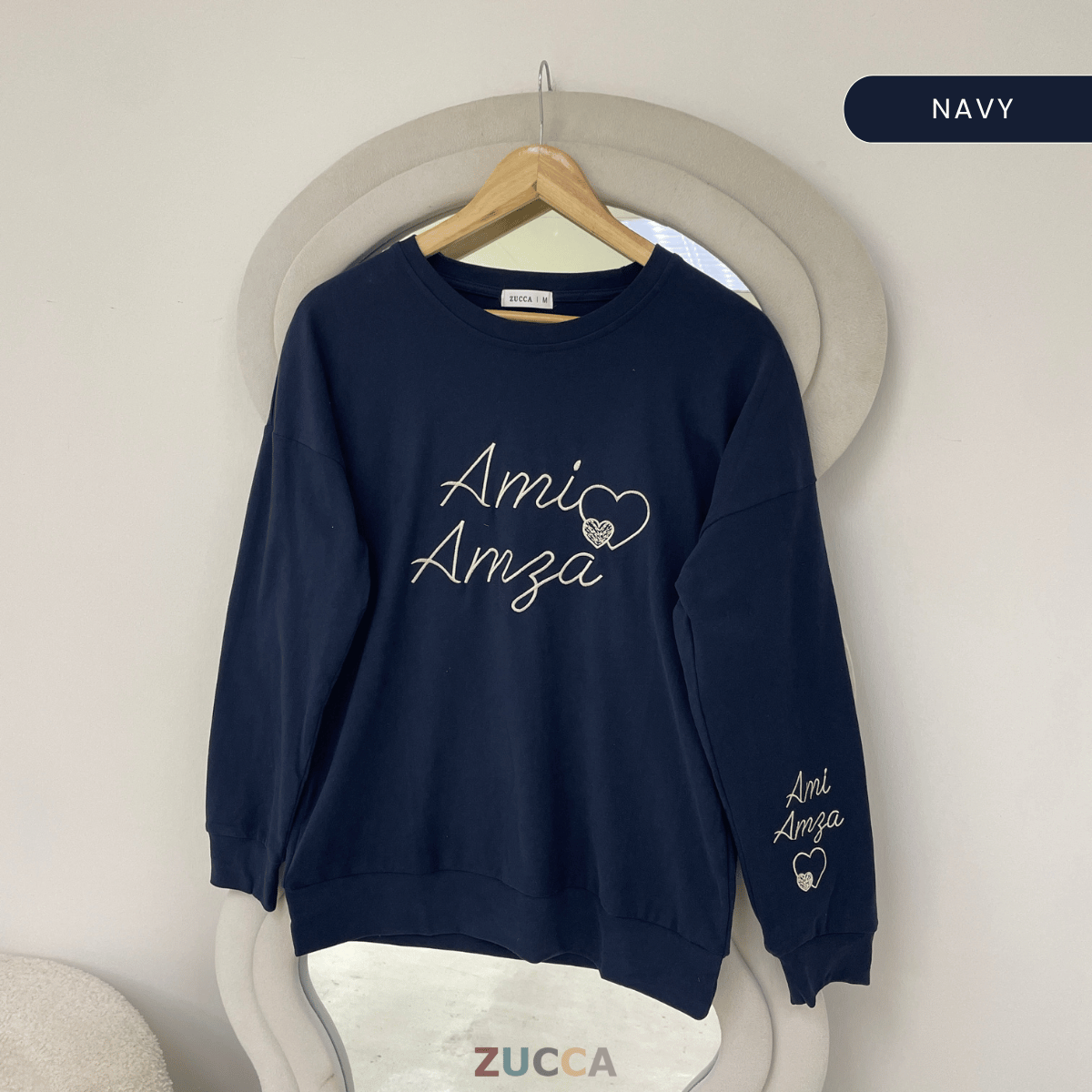 ZUCCA ATIRA LOVE EMBROIDERY LONG SLEEVE TOP- MA237