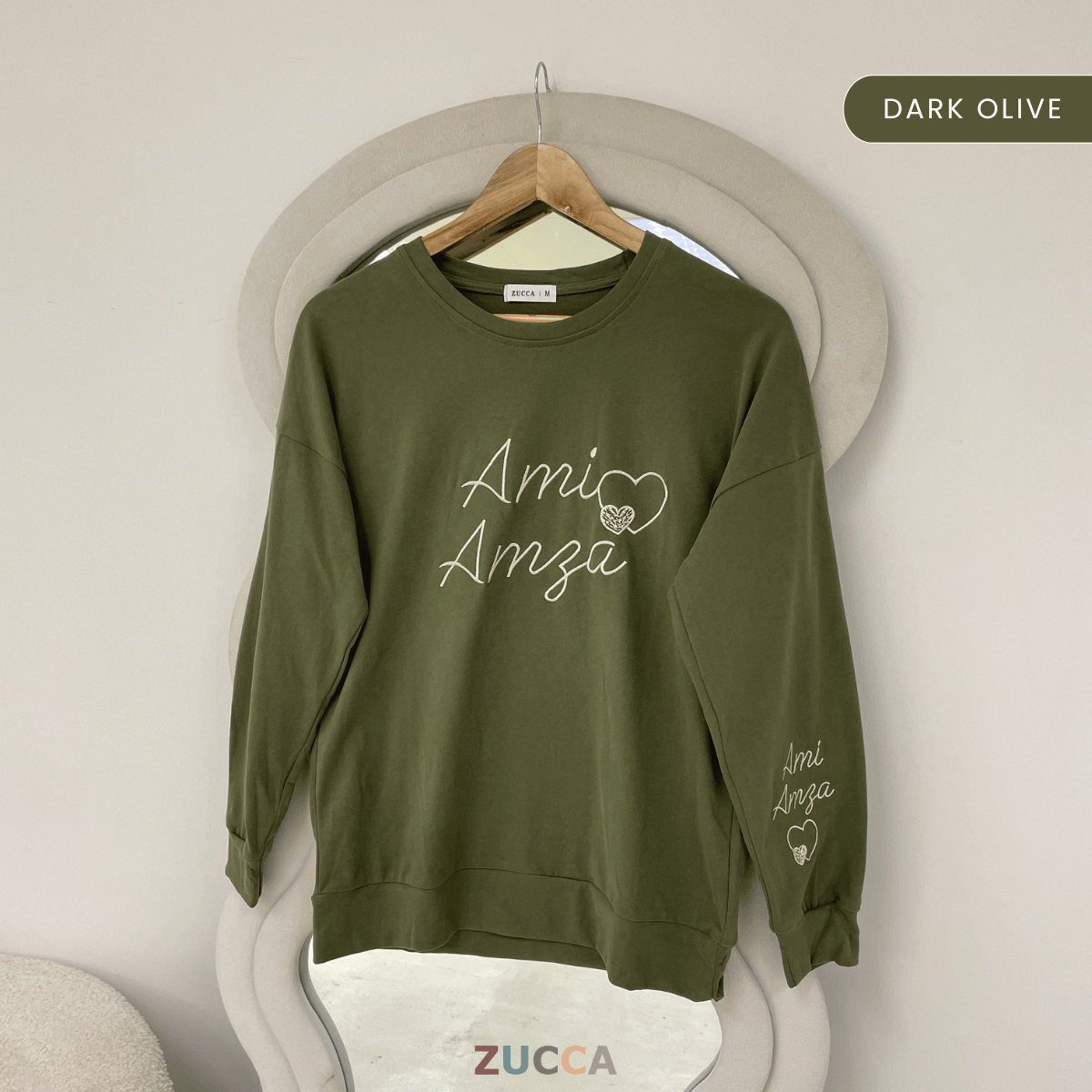 ZUCCA ATIRA LOVE EMBROIDERY LONG SLEEVE TOP- MA237