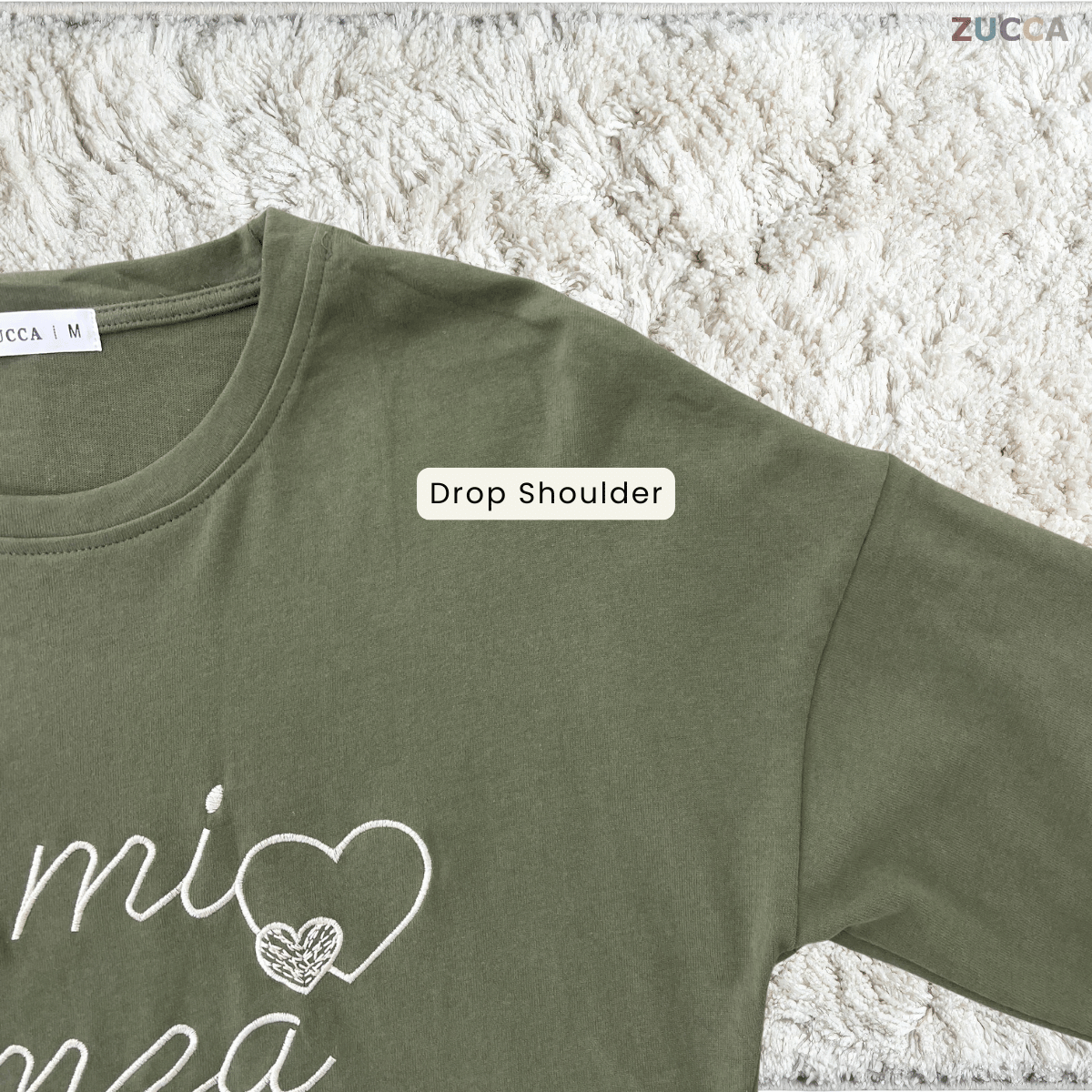 ZUCCA ATIRA LOVE EMBROIDERY LONG SLEEVE TOP- MA237