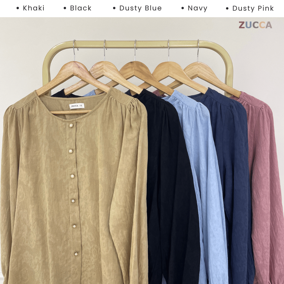 ZUCCA AILEEN PEARL BUTTON MODEST SKIRT SET – MA239