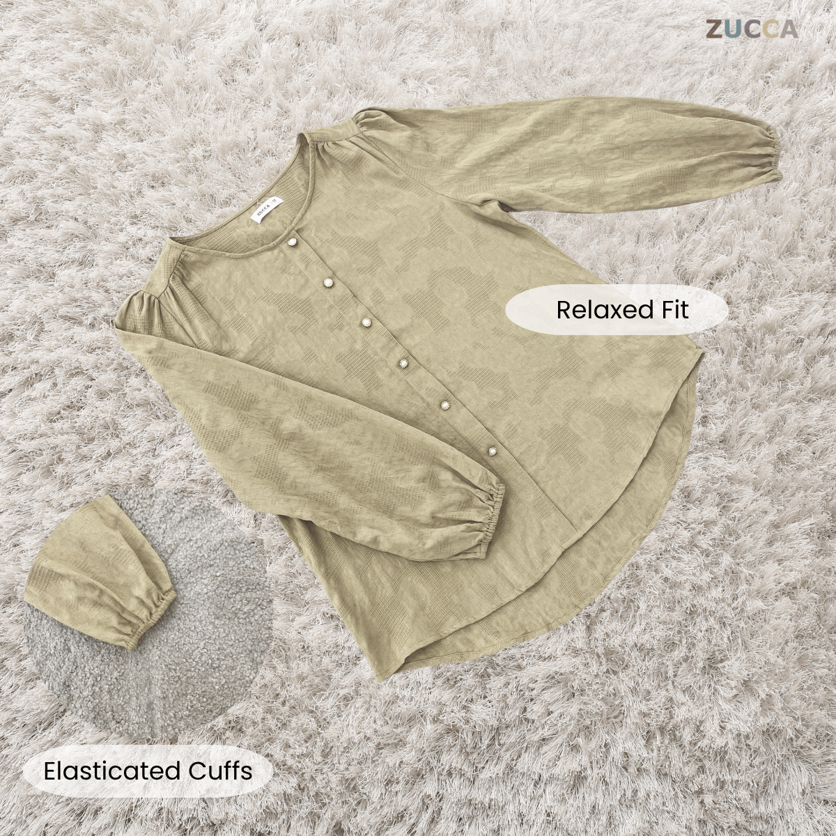 ZUCCA AILEEN PEARL BUTTON MODEST SKIRT SET – MA239