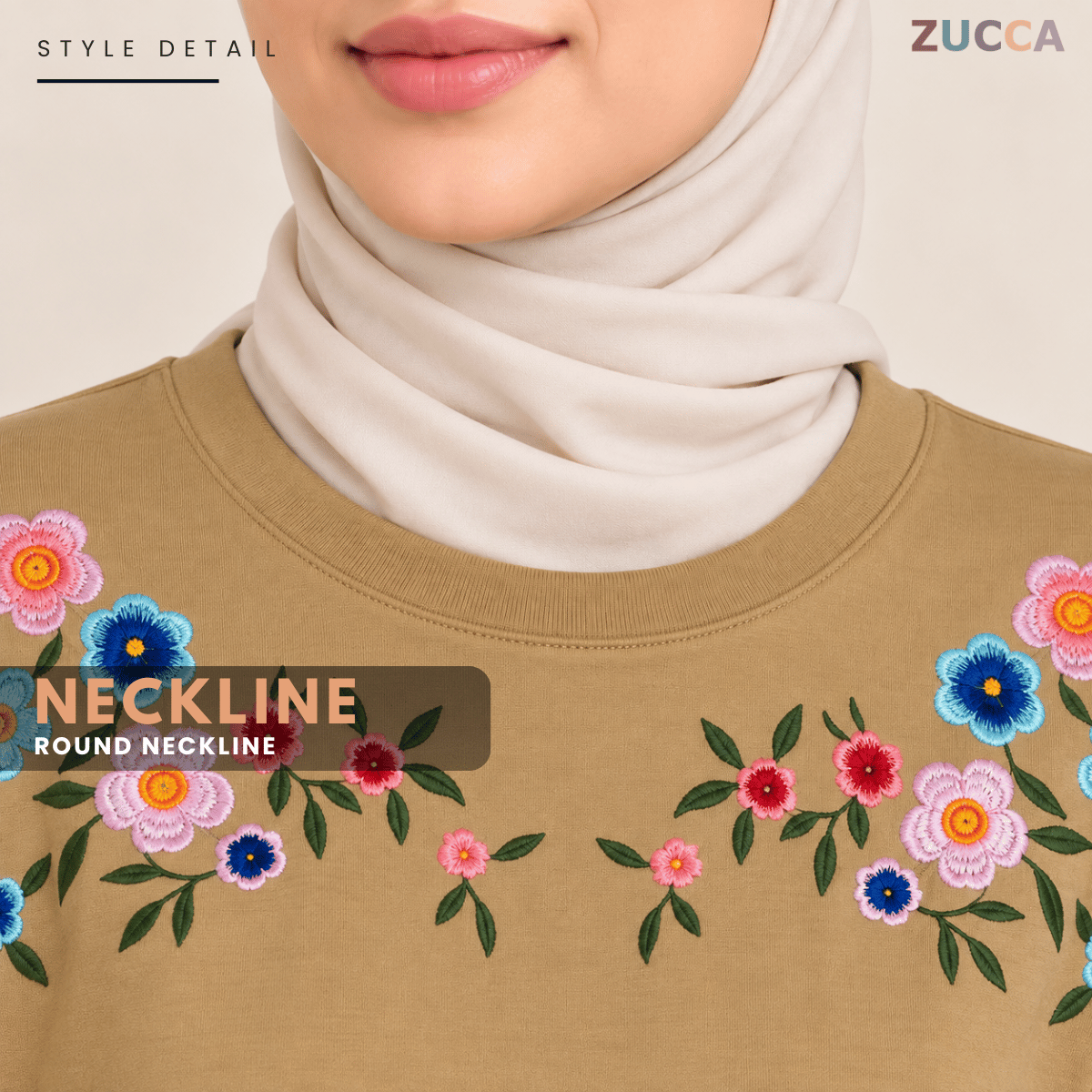 ZUCCA FIONA WOMEN FLORAL EMBROIDERY LONG SLEEVE TOP - MA241