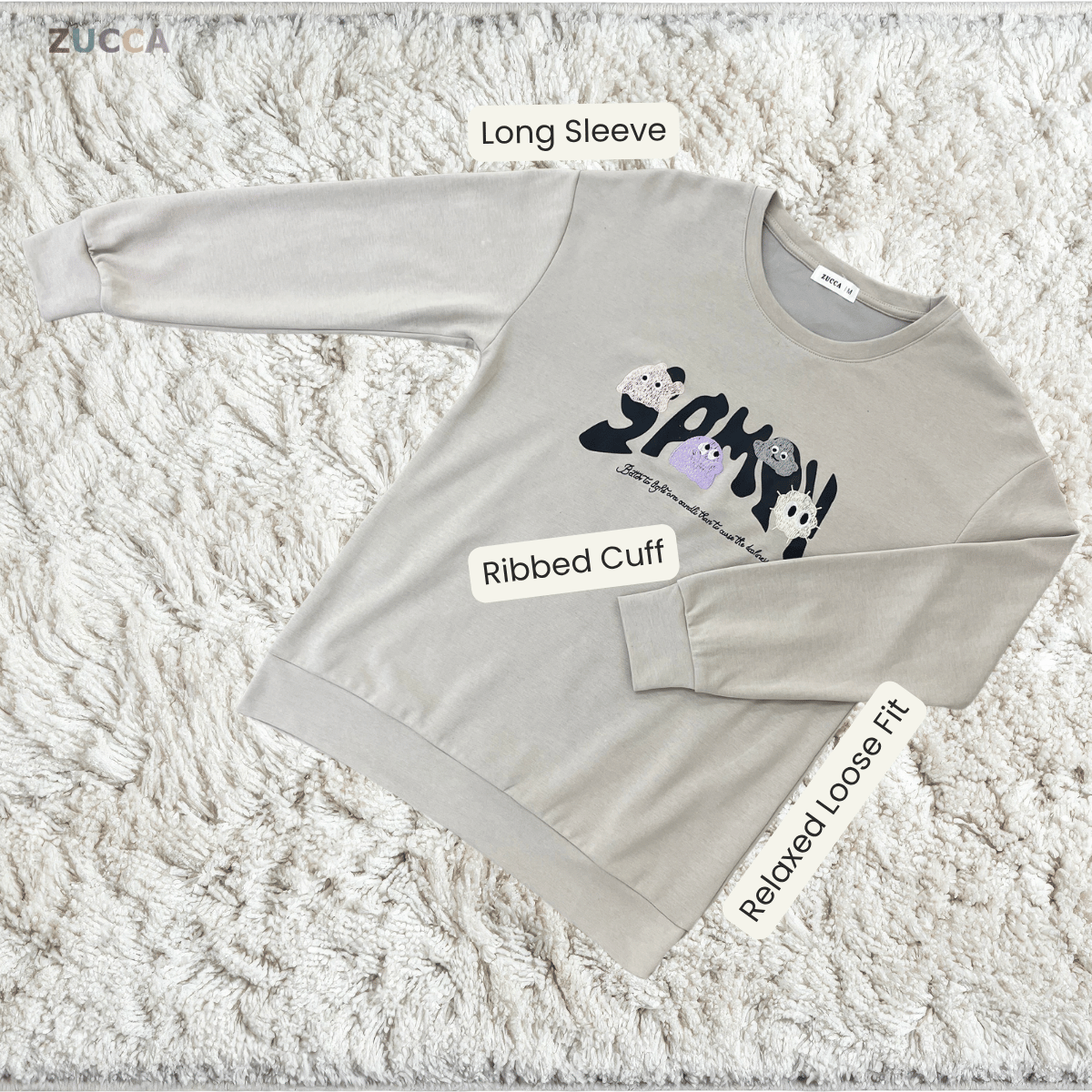 ZUCCA ALUNA CASUAL GRAPHIC SWEATSHIRT - MA242