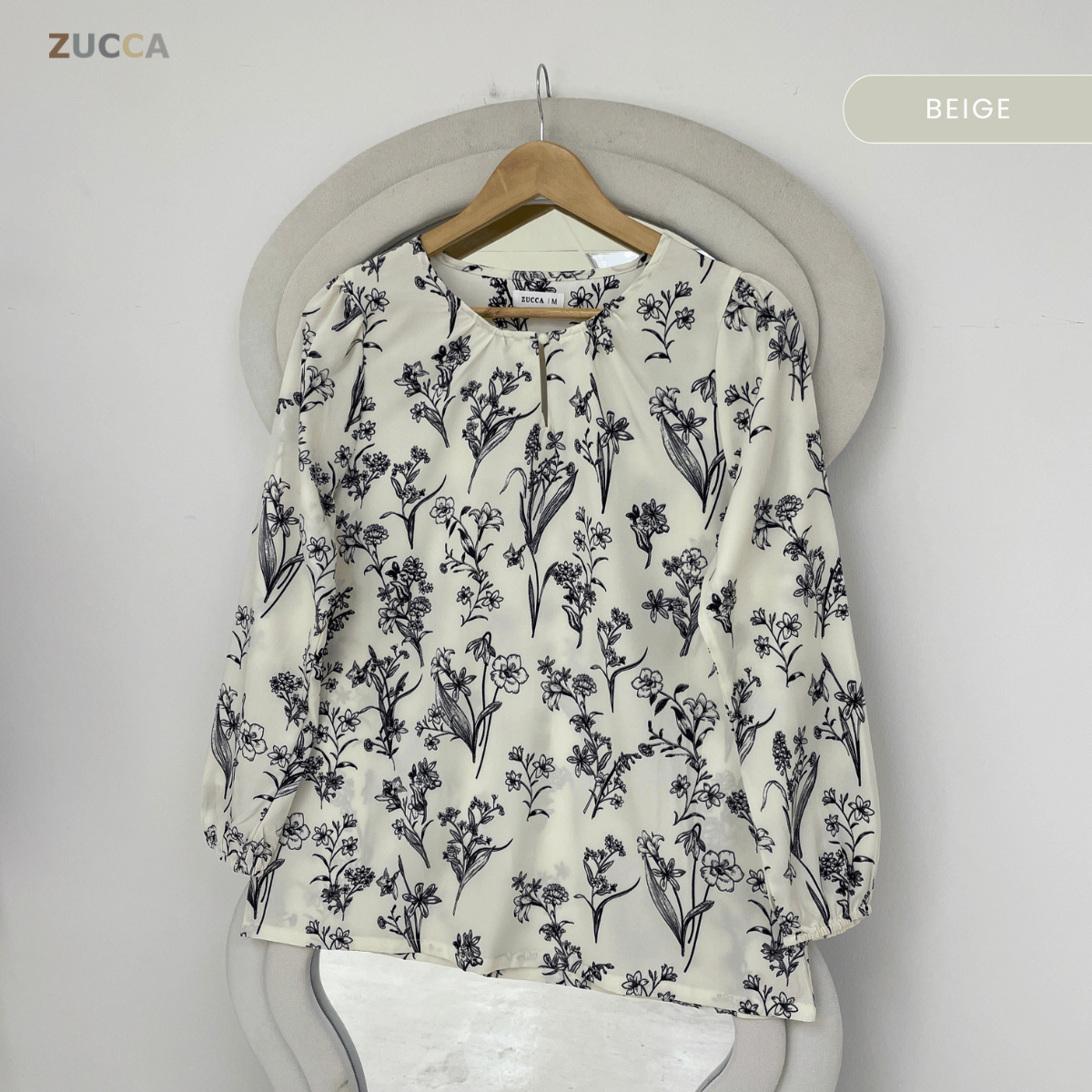 ZUCCA AIDINA BOTANICAL FLORAL PRINT MODEST BLOUSE – MA243