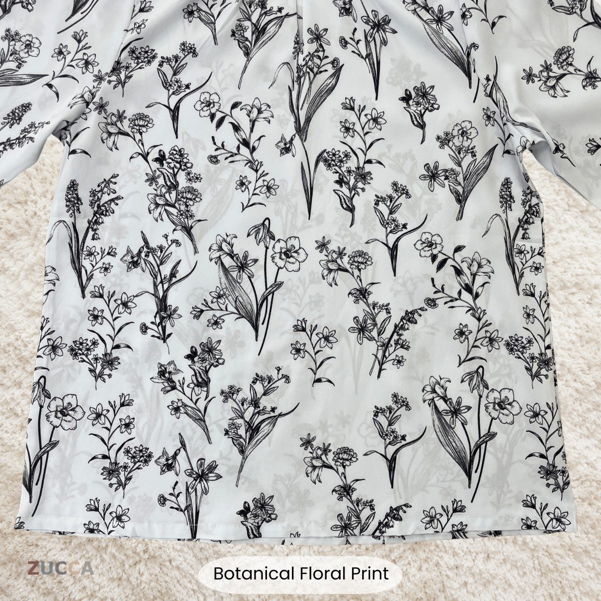 ZUCCA AIDINA BOTANICAL FLORAL PRINT MODEST BLOUSE – MA243
