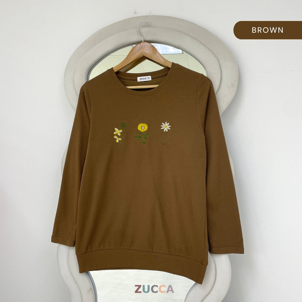 ZUCCA MAXINE BLAUS KASUAL WANITA DENGAN SULAMAN BUNGA - MA247