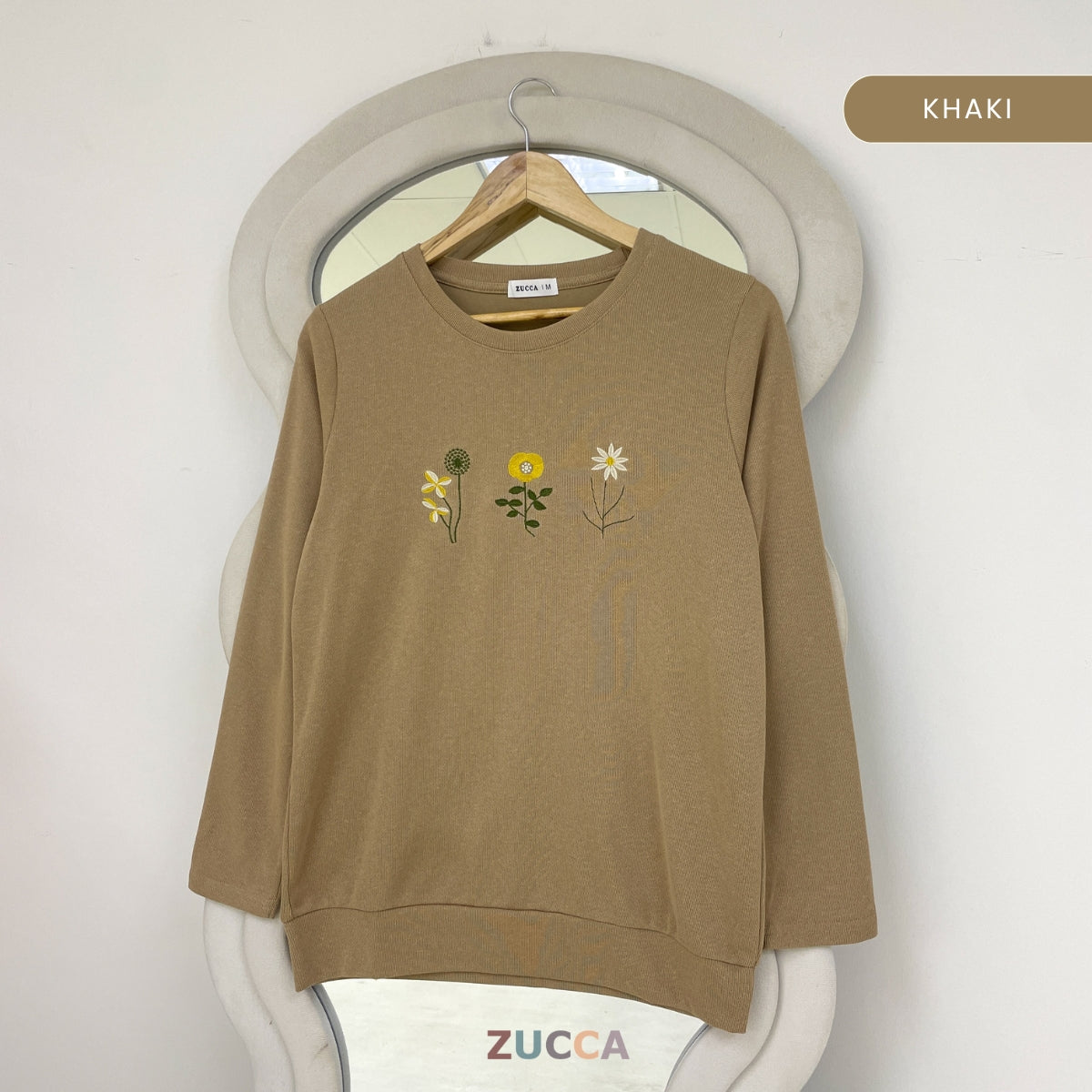 ZUCCA MAXINE BLAUS KASUAL WANITA DENGAN SULAMAN BUNGA - MA247