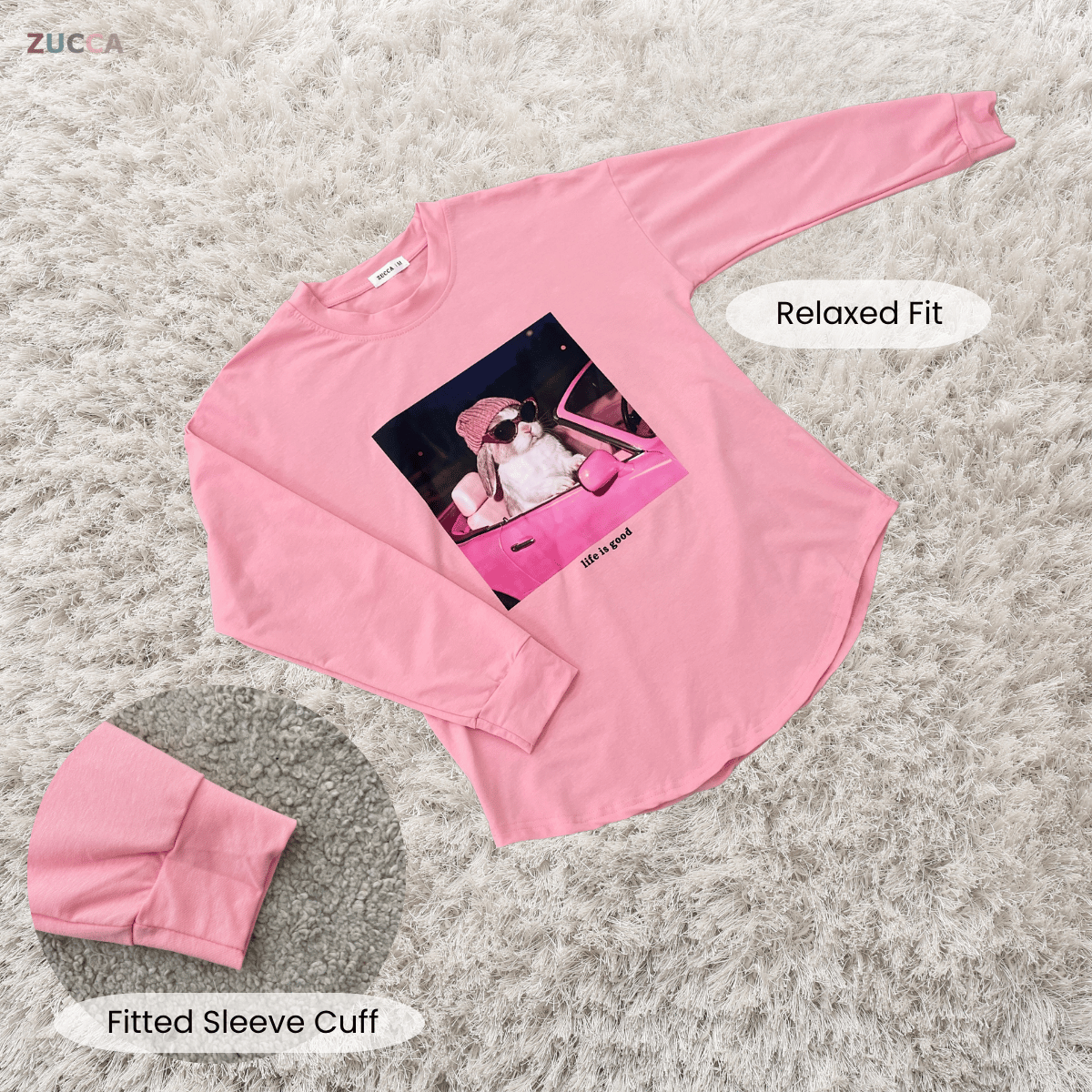 ZUCCA MEIZY GRAPHIC LONG SLEEVE TOP - MA248