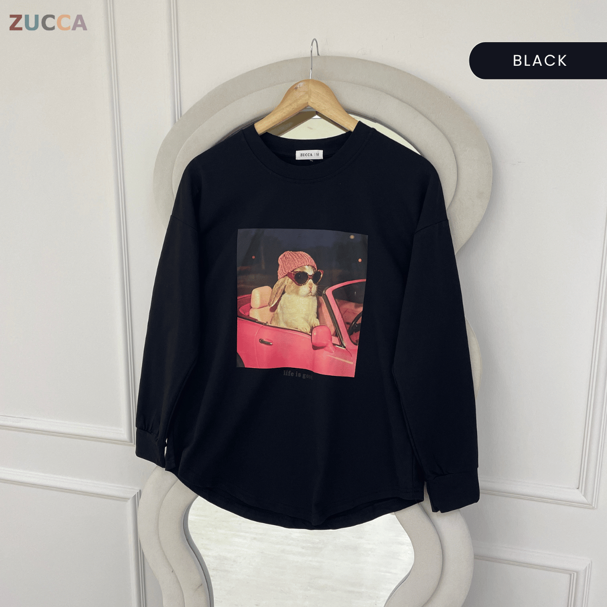 ZUCCA MEIZY GRAPHIC LONG SLEEVE TOP - MA248