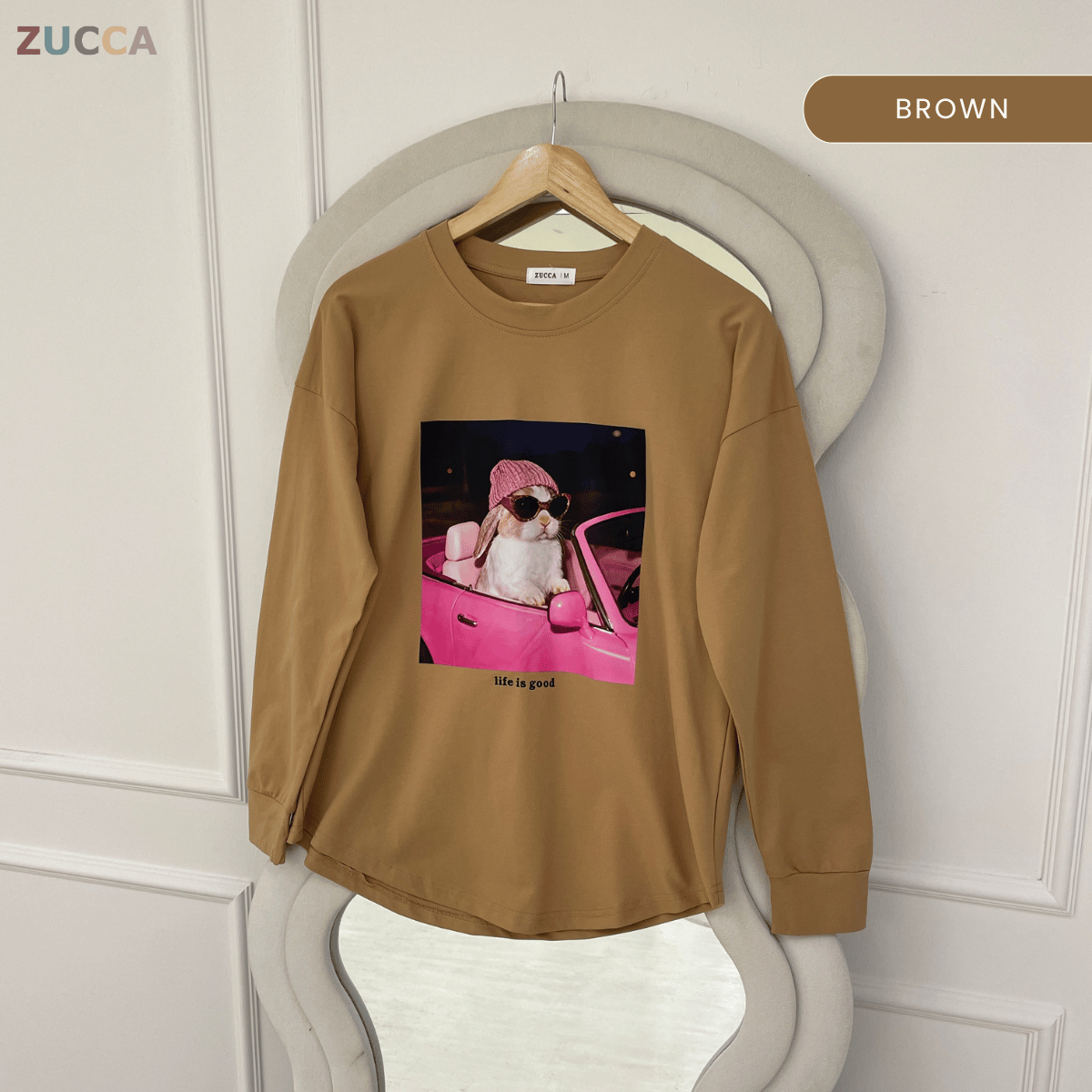 ZUCCA MEIZY GRAPHIC LONG SLEEVE TOP - MA248