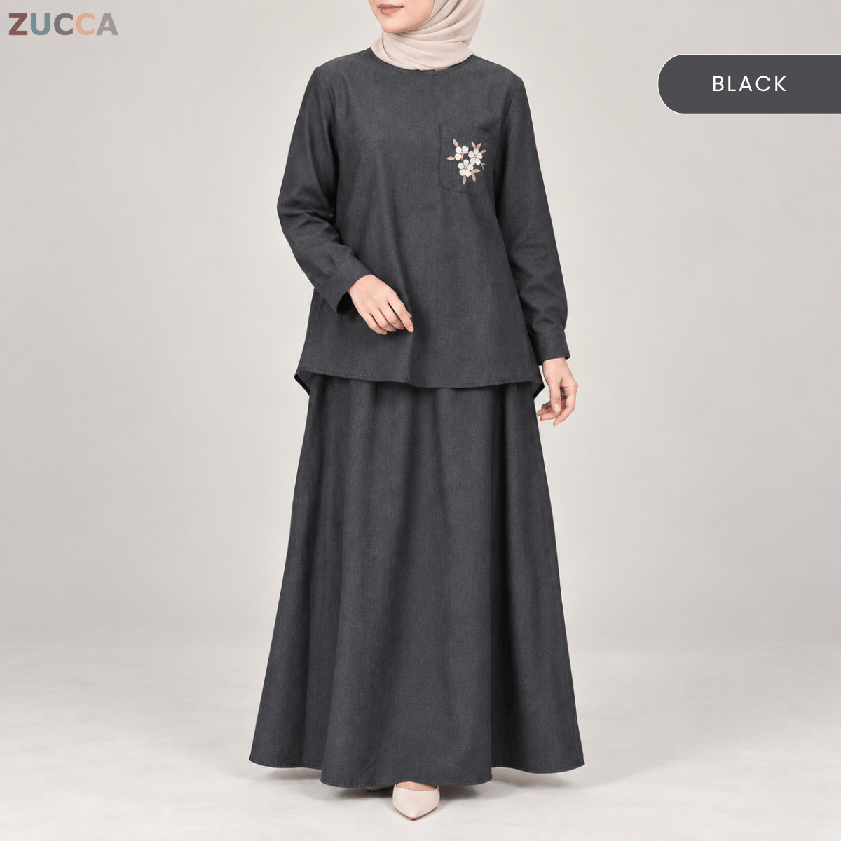 ZUCCA SAFIYA CASUAL SET LONG SLEEVE BLOUSE WITH SKIRT - MA251