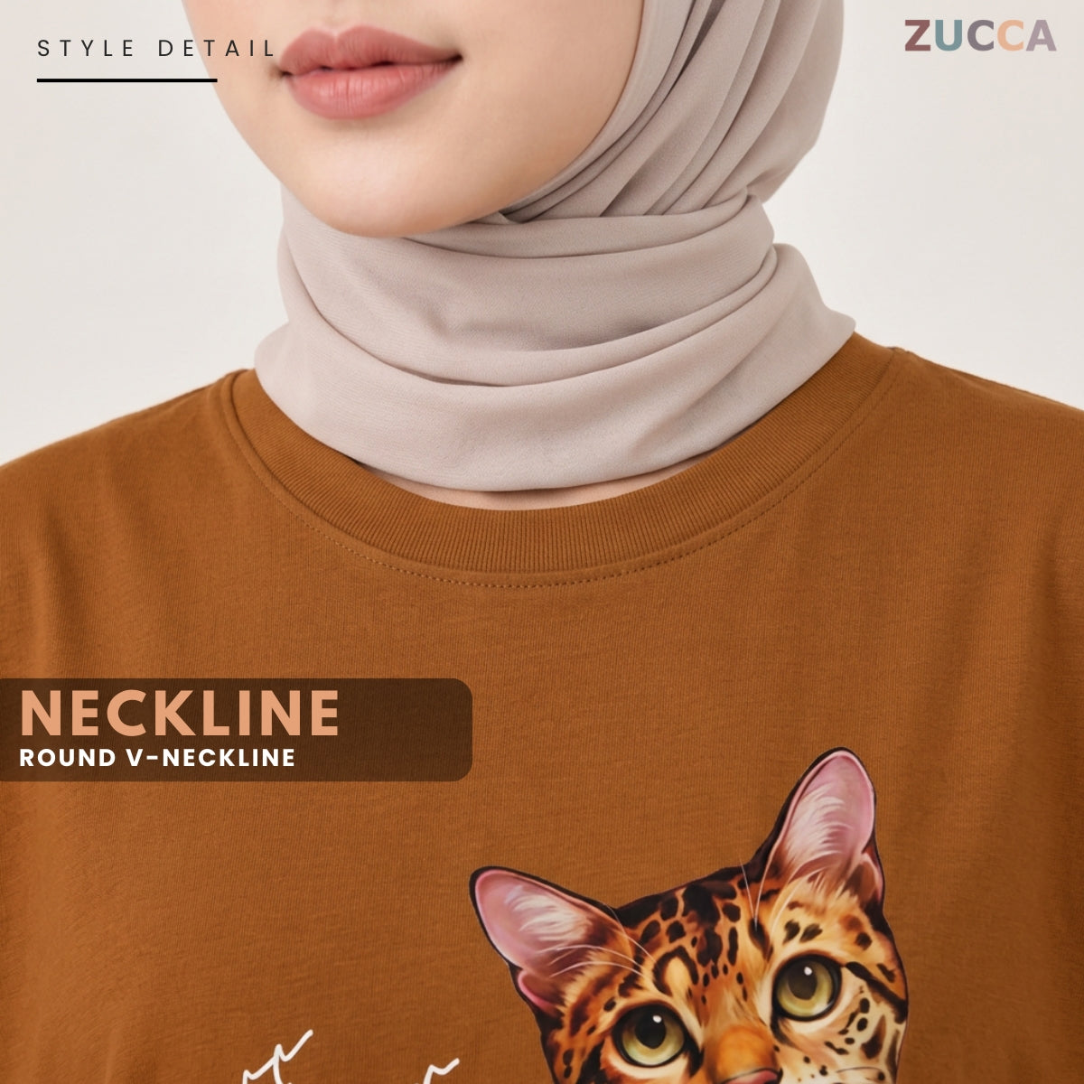 ZUCCA AULIA OVERSIZED LAYERED CAT GRAPHIC LONG SLEEVE TEE - MA255