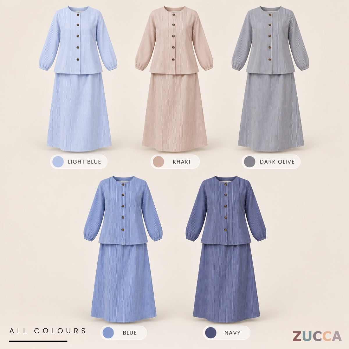 ZUCCA HAIZA KASUAL WOMEN BLOUSE AND SKIRT SET LONG SLEEVE - MA265