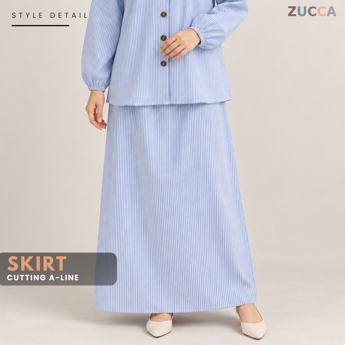 ZUCCA HAIZA KASUAL WOMEN BLOUSE AND SKIRT SET LONG SLEEVE - MA265