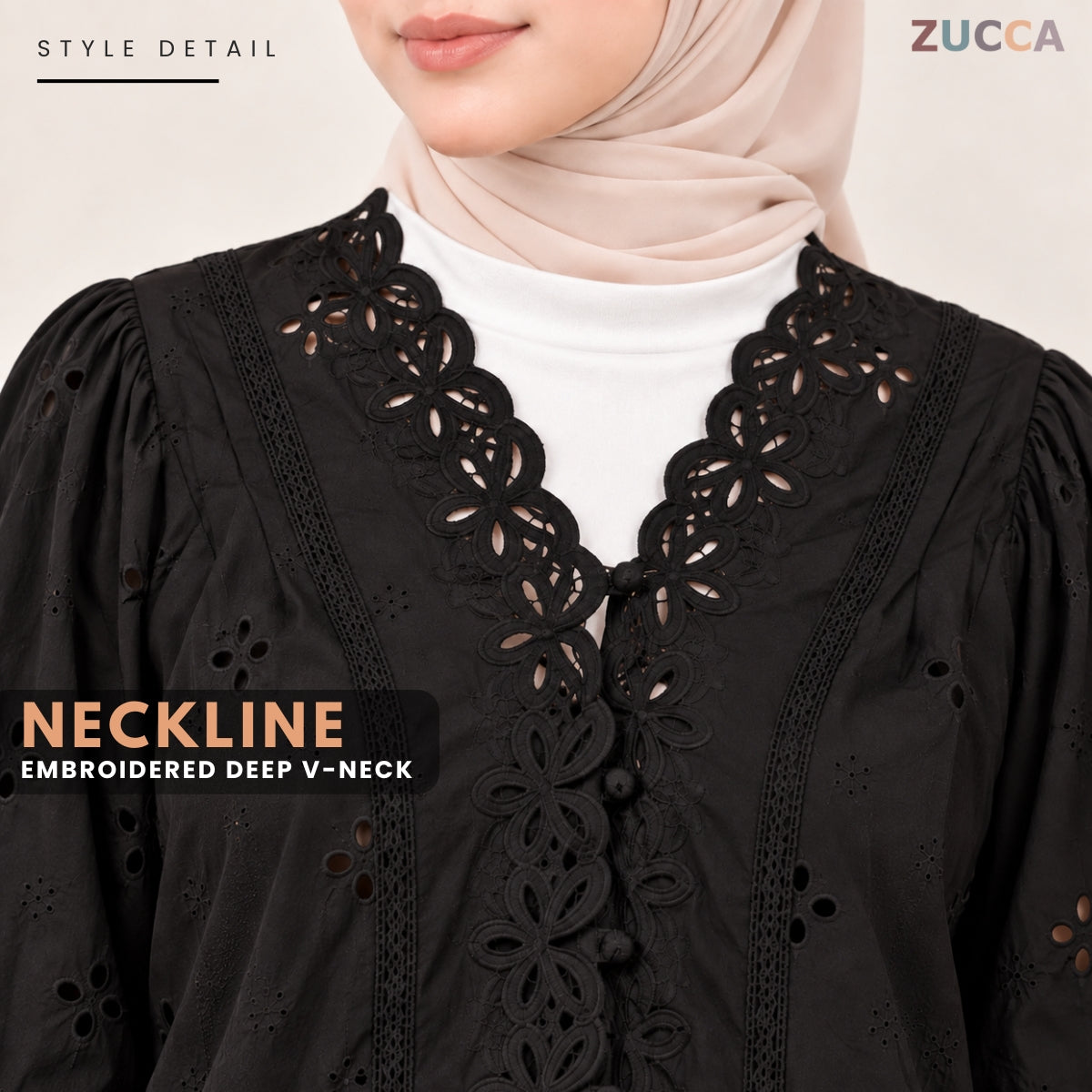 ZUCCA FAZURA EMBROIDERED EYELET MODEST SET – MA266