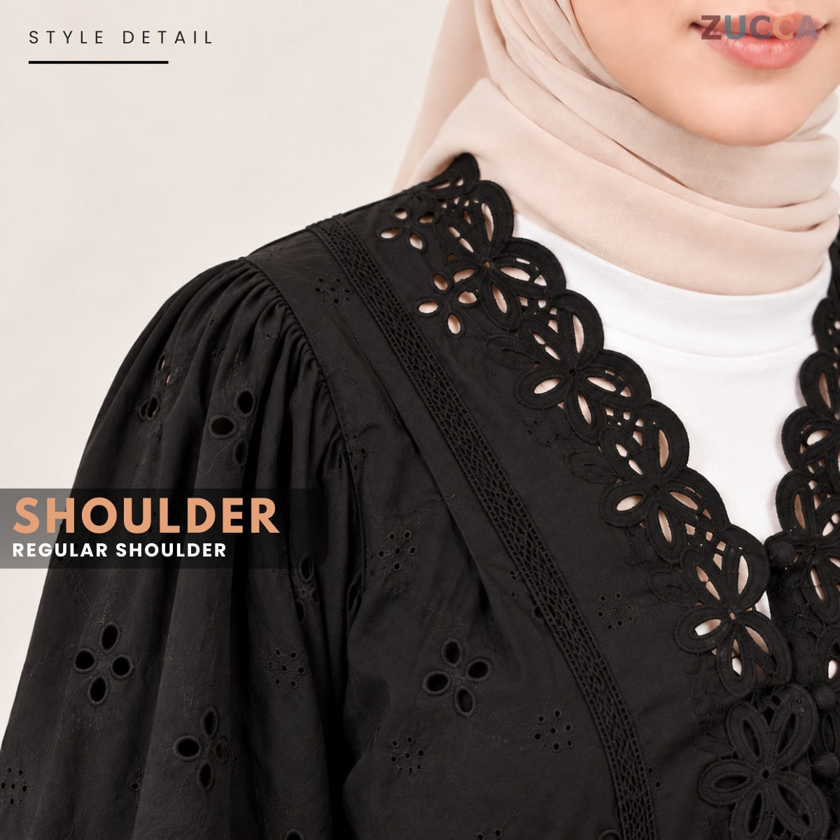 ZUCCA FAZURA EMBROIDERED EYELET MODEST SET – MA266