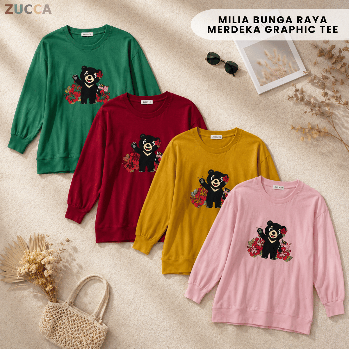 ZUCCA MILIA BUNGA RAYA MERDEKA GRAPHIC TEE - MA268