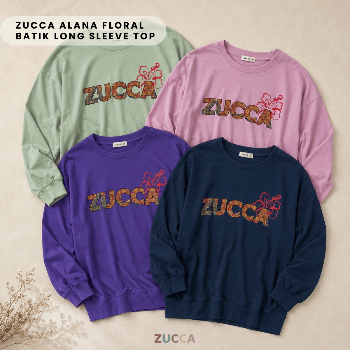 ZUCCA ALANA FLORAL BATIK LONG SLEEVE TOP - MA270