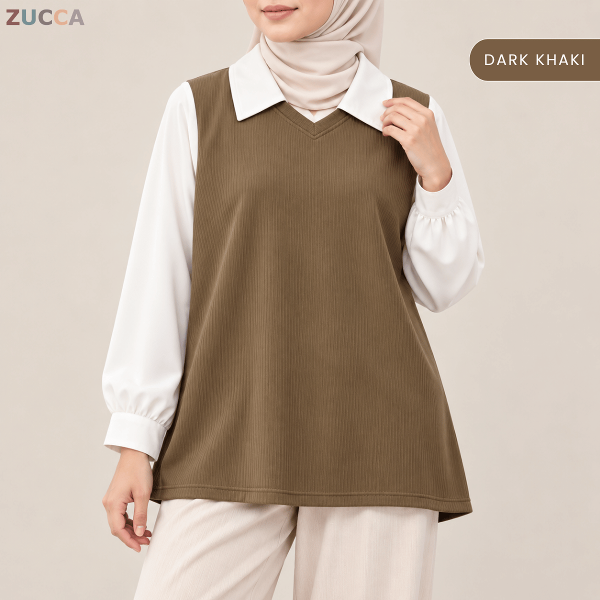 ZUCCA STACY RIBBED KNIT ATTACHED WOMEN BLOUSE - MA274