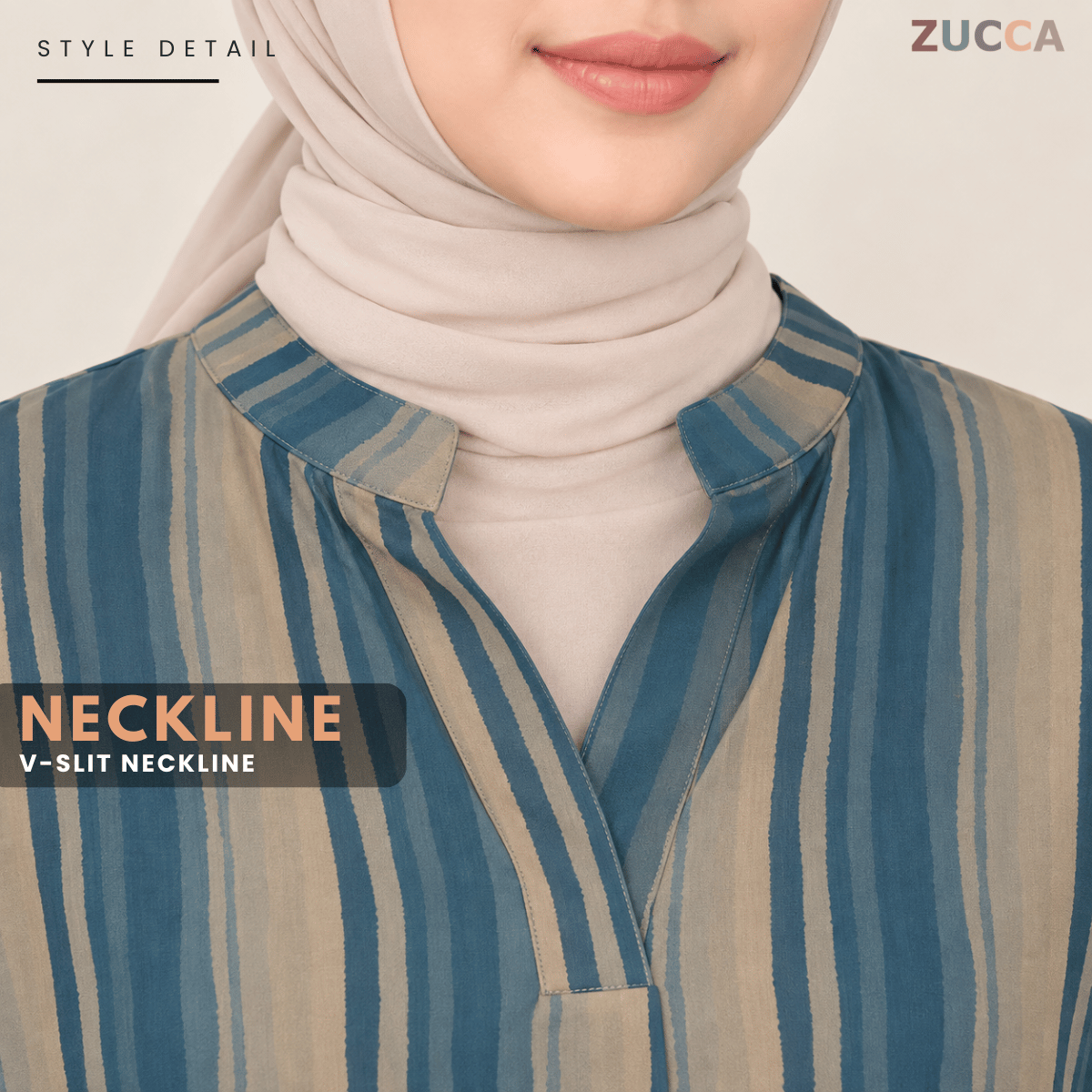 ZUCCA AISYAH CASUAL BLOUSE LOOSE FIT-V-NECK LONG SLEEVE TOP - MA279