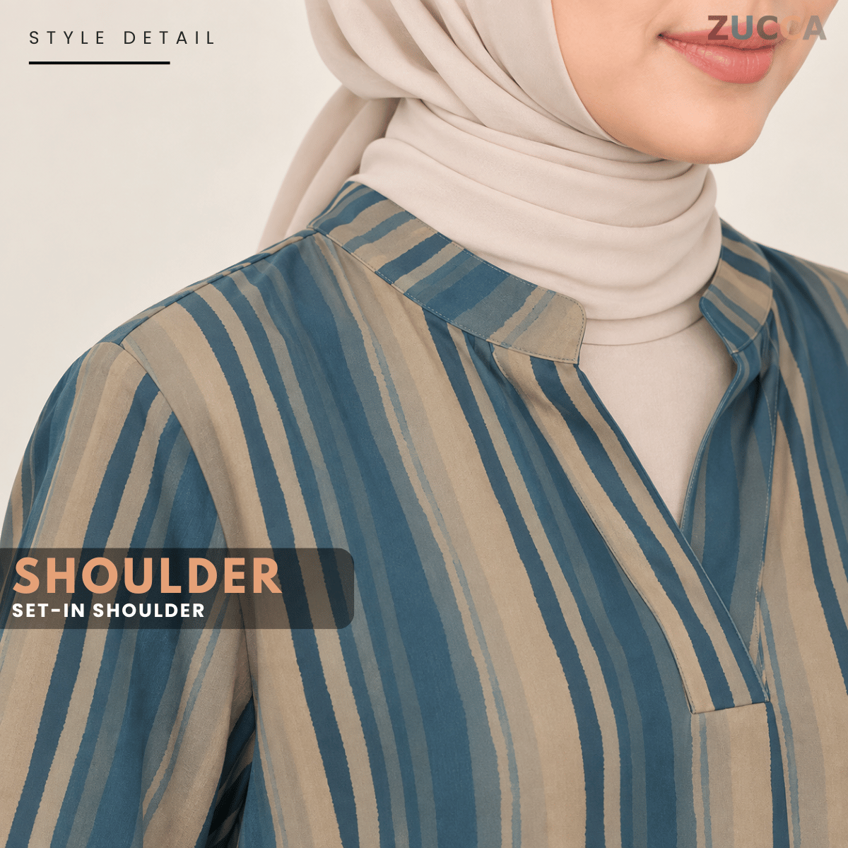 ZUCCA AISYAH CASUAL BLOUSE LOOSE FIT-V-NECK LONG SLEEVE TOP - MA279