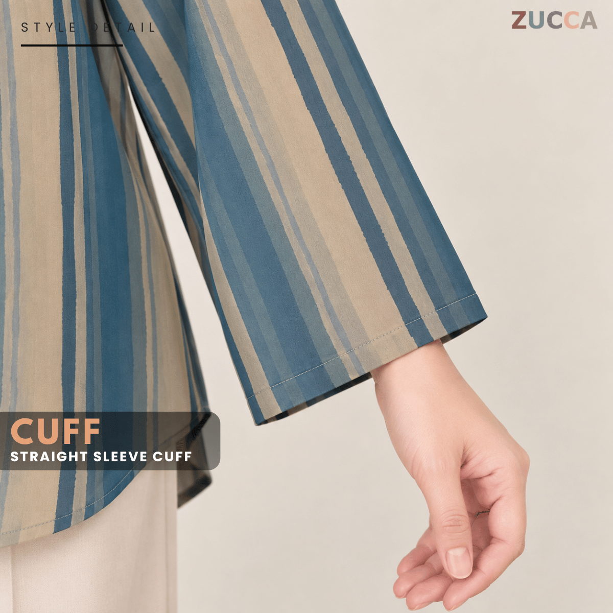 ZUCCA AISYAH CASUAL BLOUSE LOOSE FIT-V-NECK LONG SLEEVE TOP - MA279