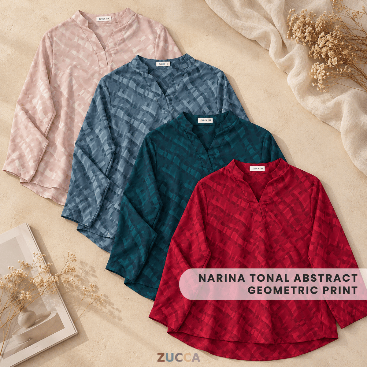 ZUCCA NARINA TONAL ABSTRACT GEOMETRIC PRINT - MA280