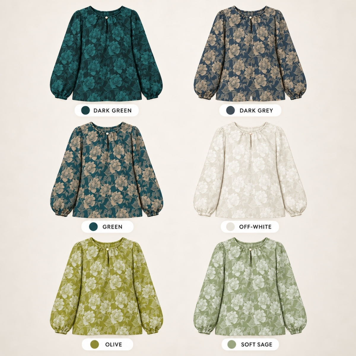 ZUCCA MILIANA FLORAL WOMEN BLOUSE LONG SLEEVE TOP - MA281