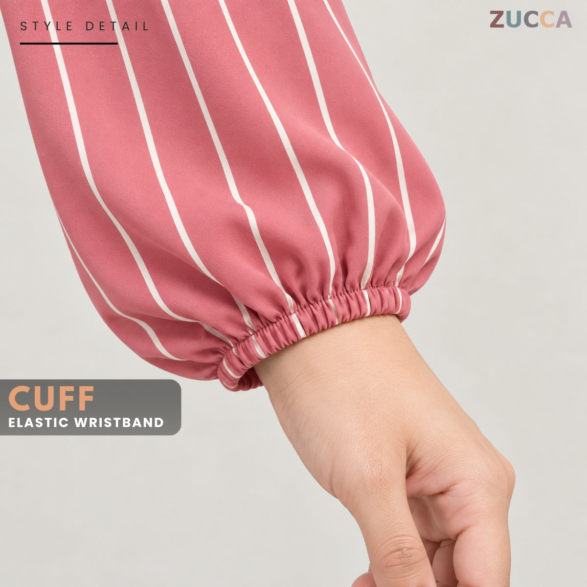 ZUCCA AINAA STRIPED BUTTON DETAIL LONG SLEEVE BLOUSE - MA286
