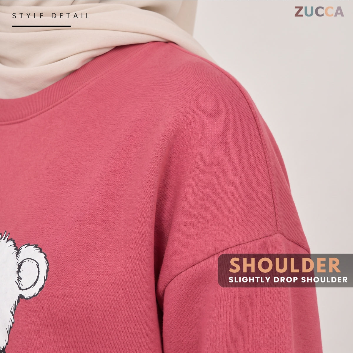ZUCCA BALQIS TEDDY BEAR GRAPHIC SWEATSHIRT LONG SLEEVE-MA287