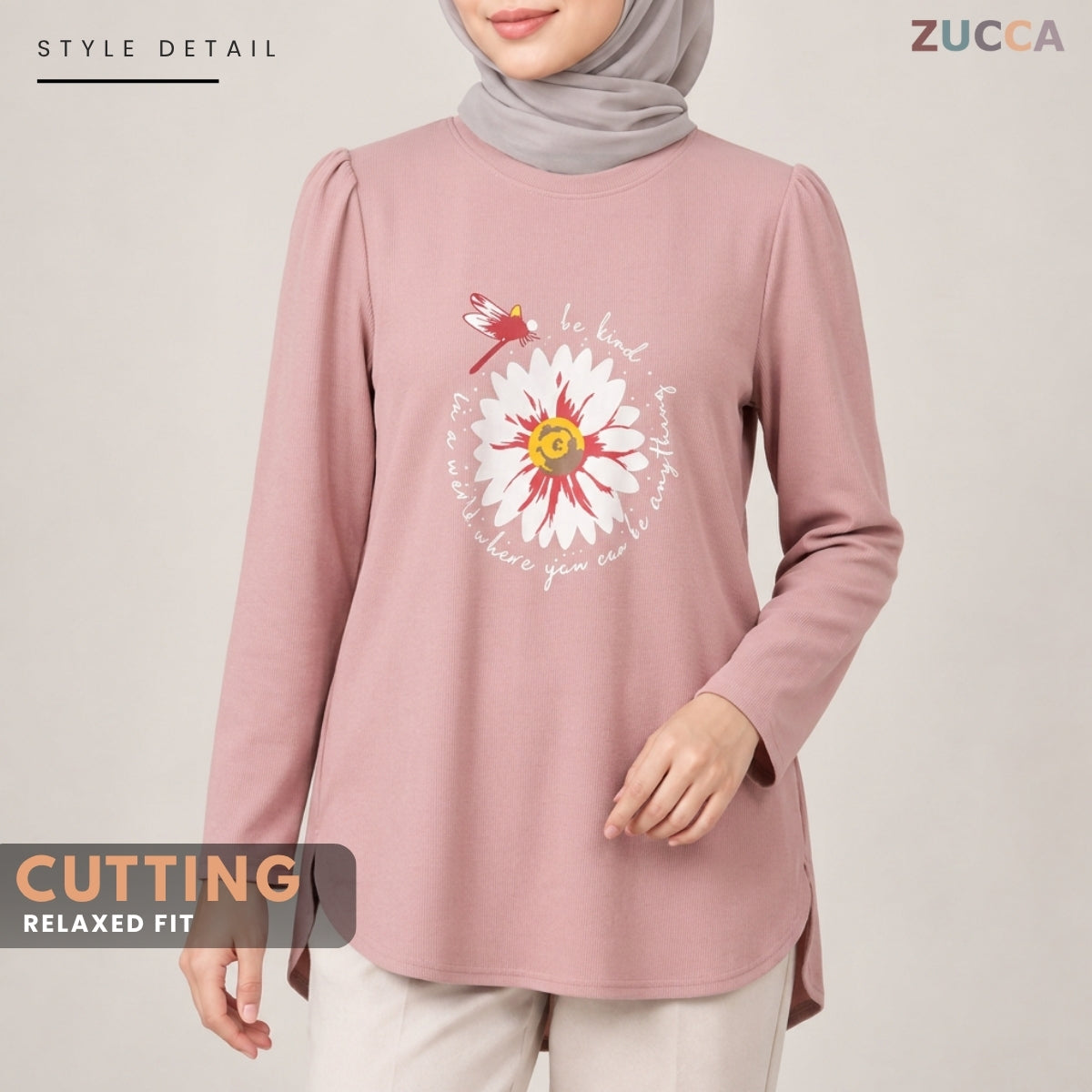 ZUCCA HANIM WOMEN MODEST FLORAL GRAPHIC BLOUSE - MA290